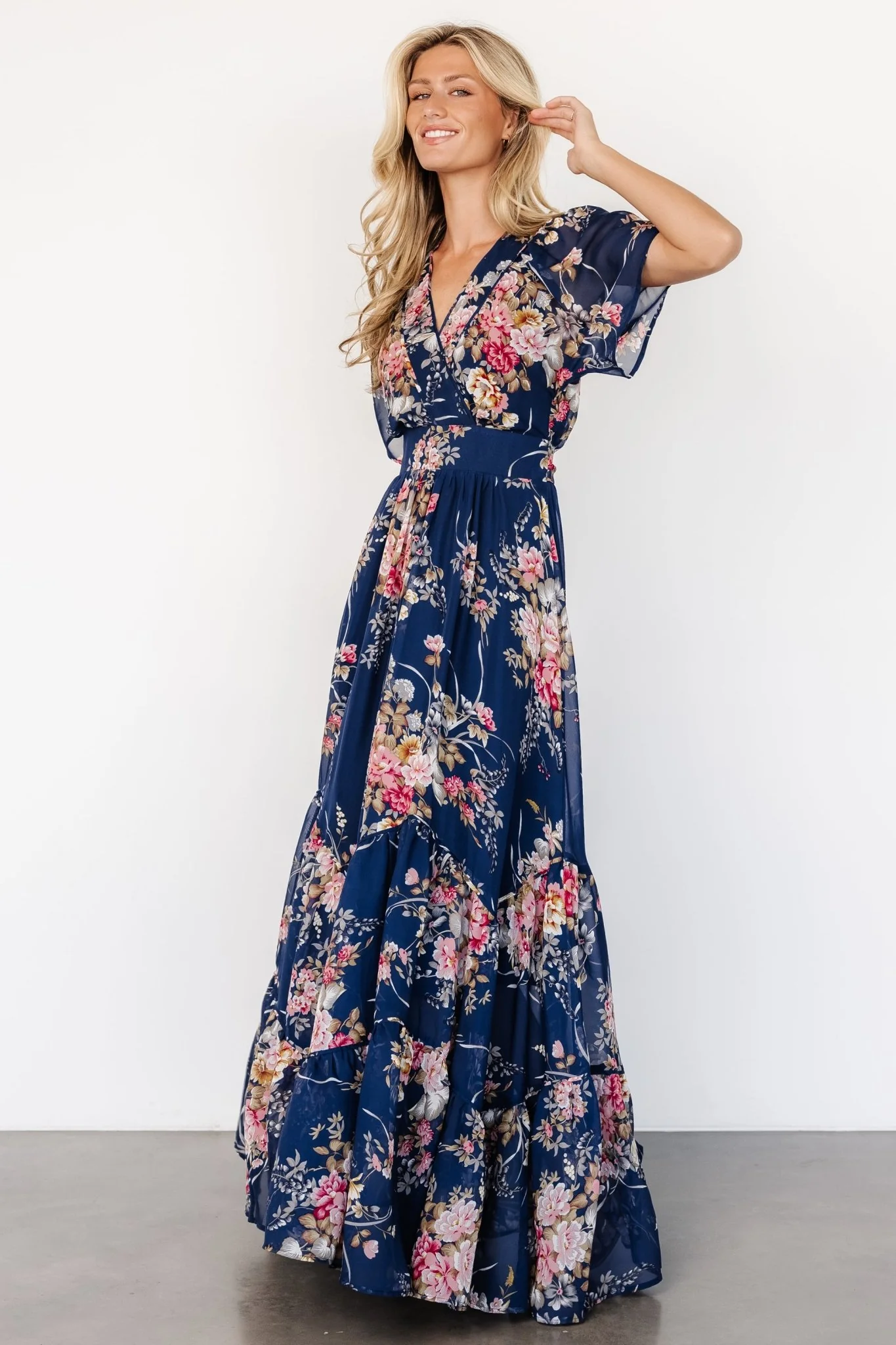 Katherine Maxi Dress | Navy + Pink Floral