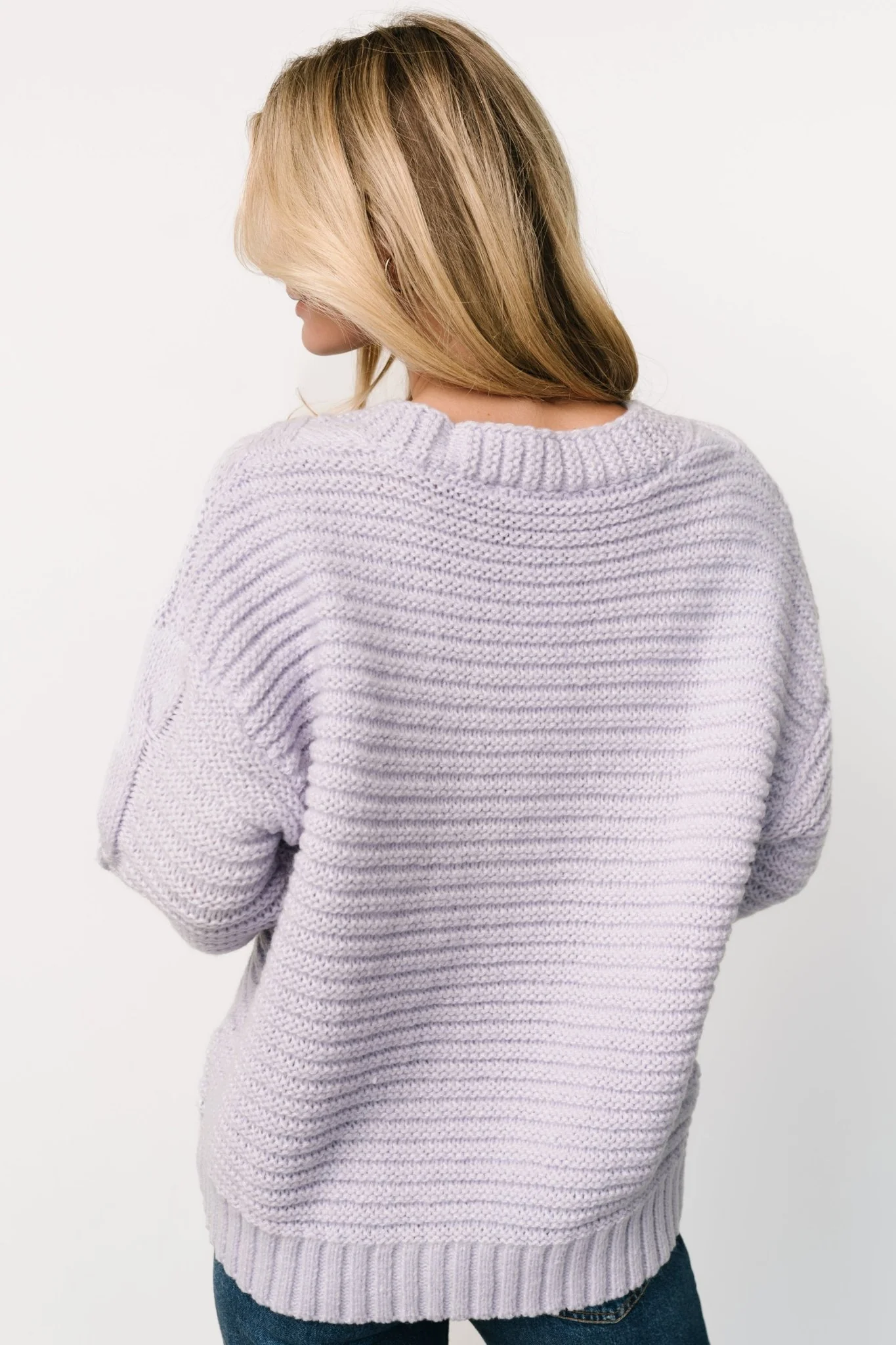 Ames Cable Knit Cardigan | Lavender