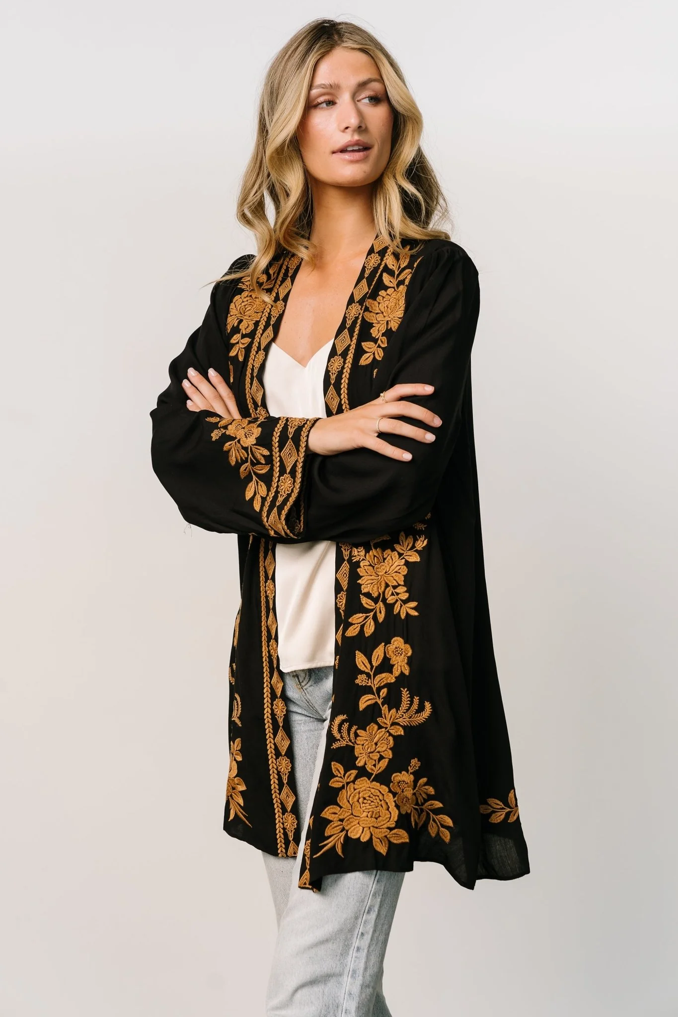 Rigby Kimono | Black + Camel