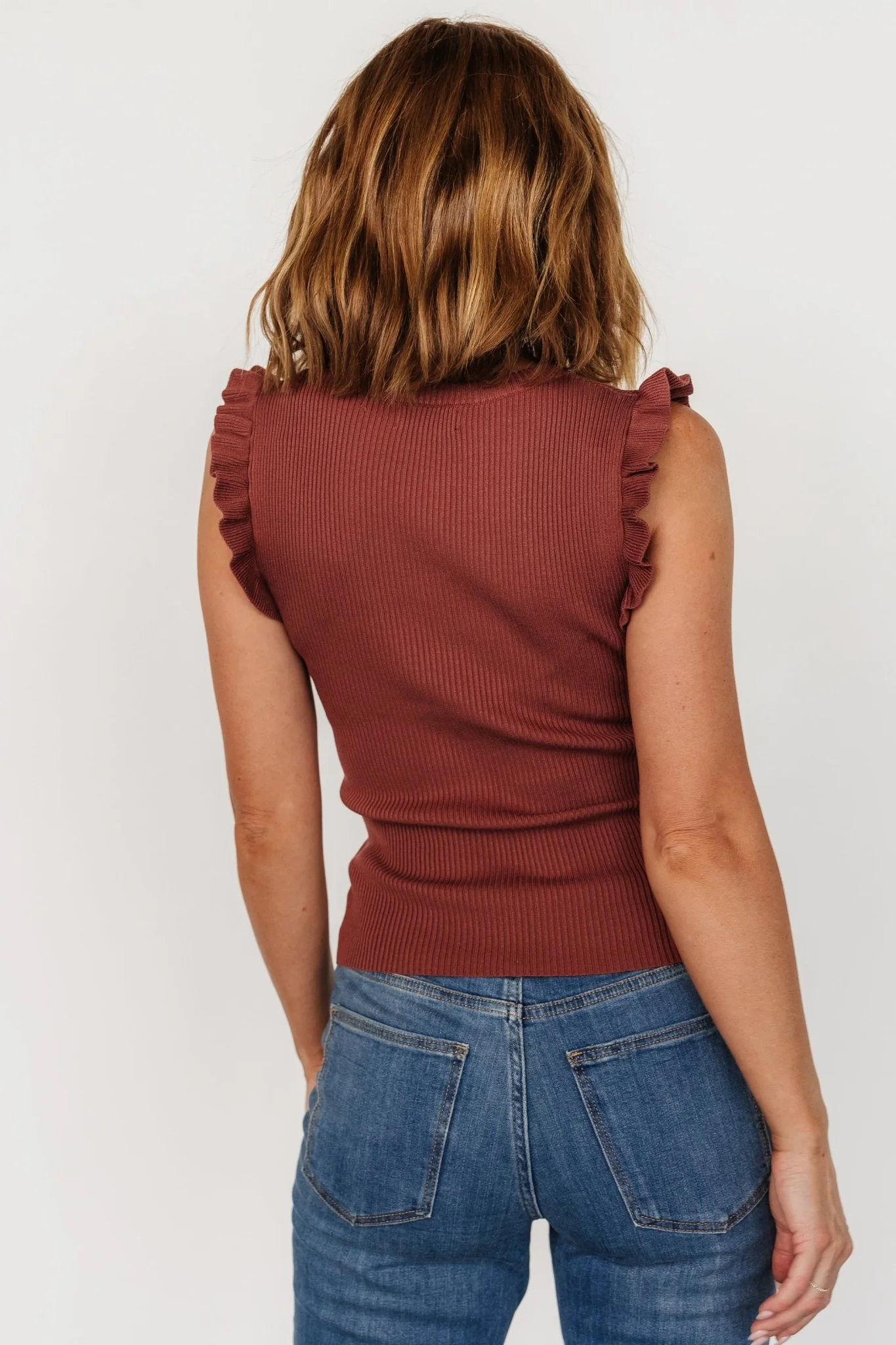 Shay Ribbed Top | Dusty Rust