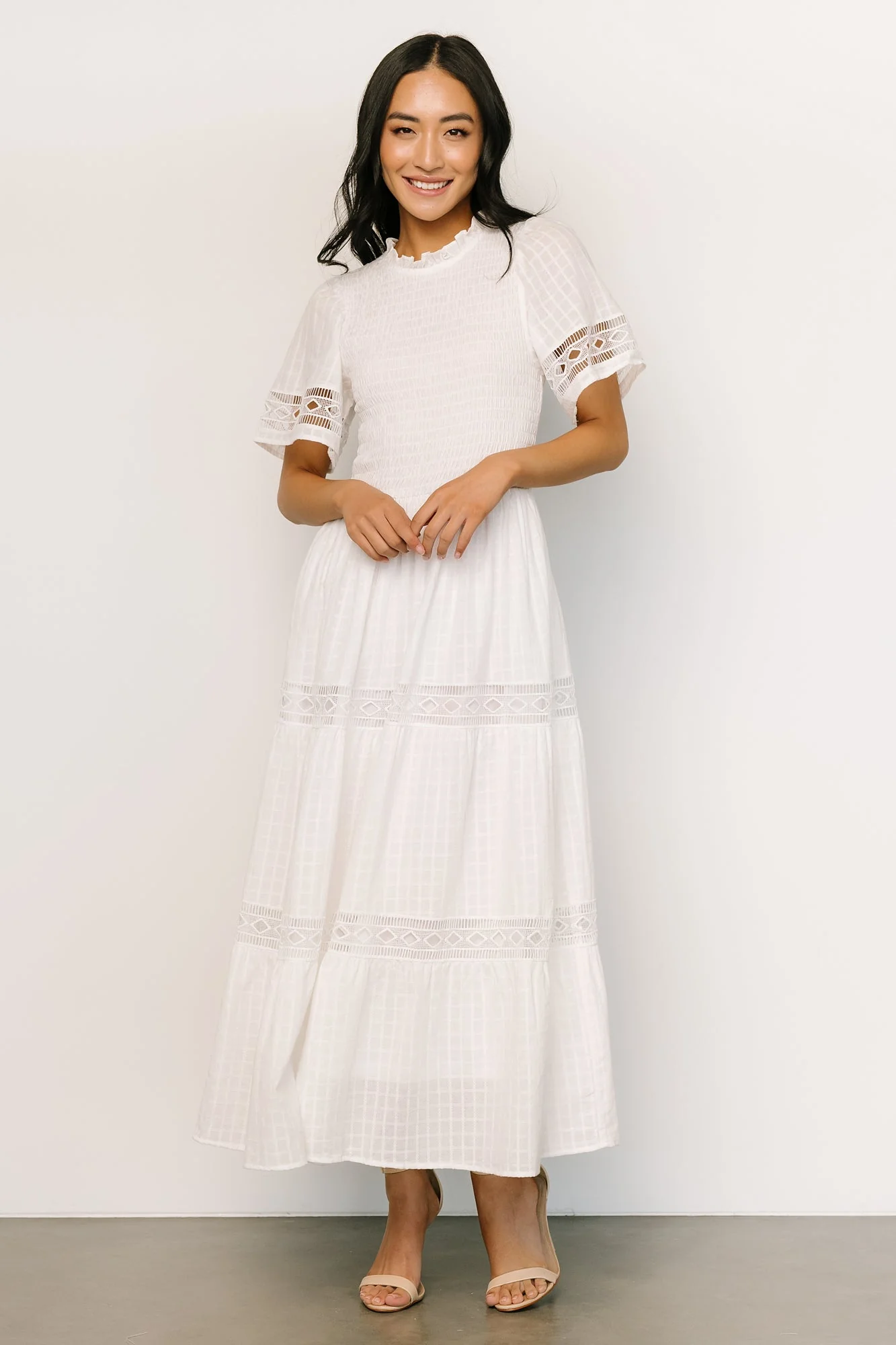 Loveland Geo Lace Maxi Dress | Off White