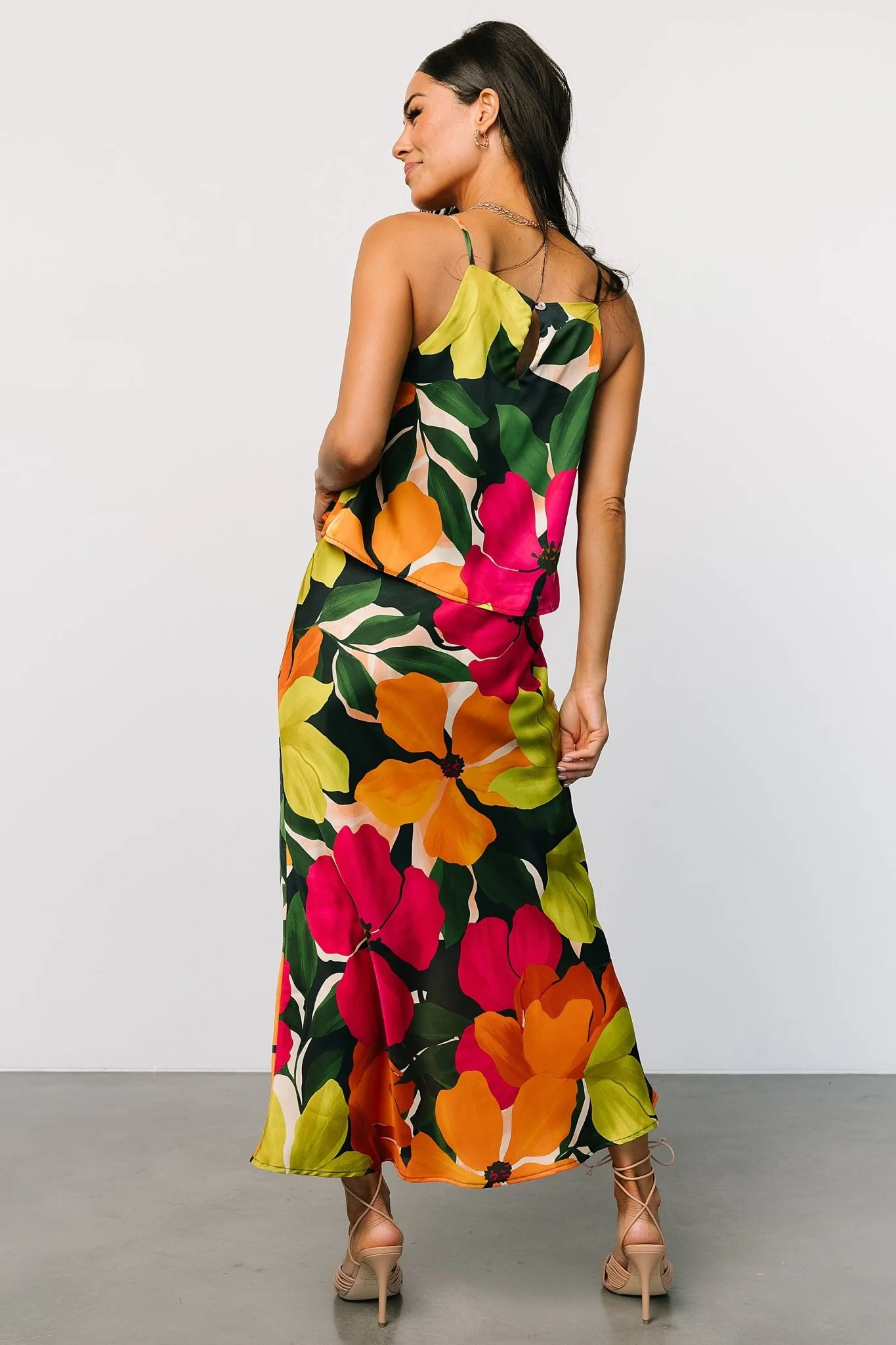 Leland Satin Skirt | Multi Floral