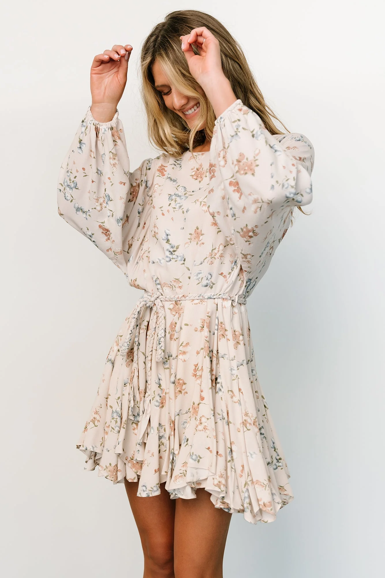 Galia Mini Dress | Beige Floral