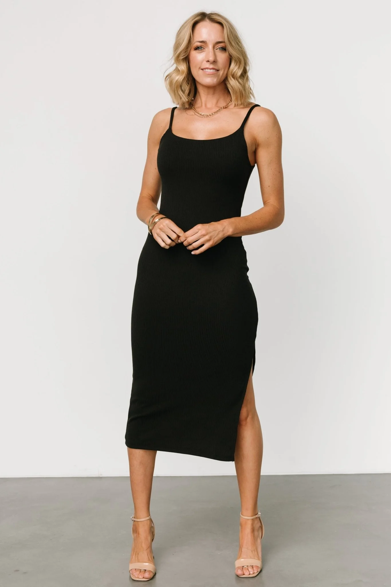 Claremont Ribbed Dress | Black