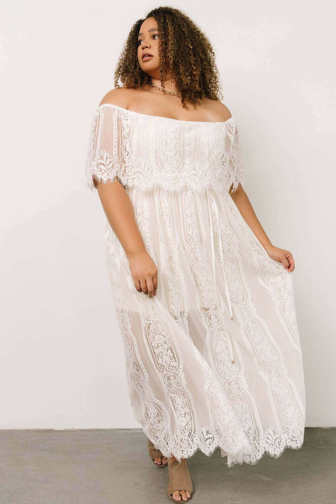Caroline Lace Maxi Dress | Off White
