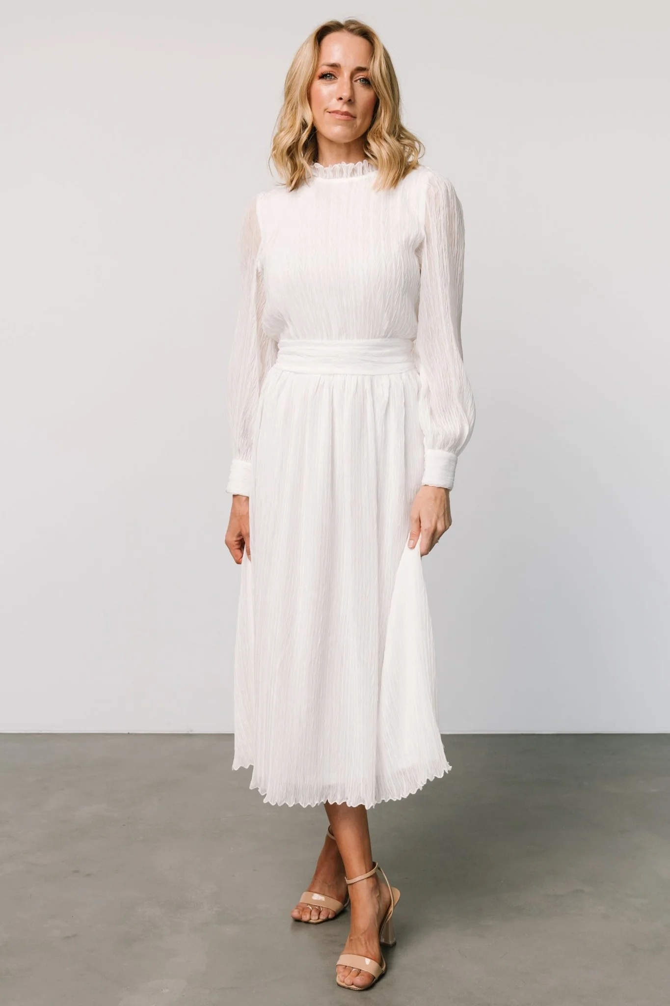 Julie Long Sleeve Dress | Off White