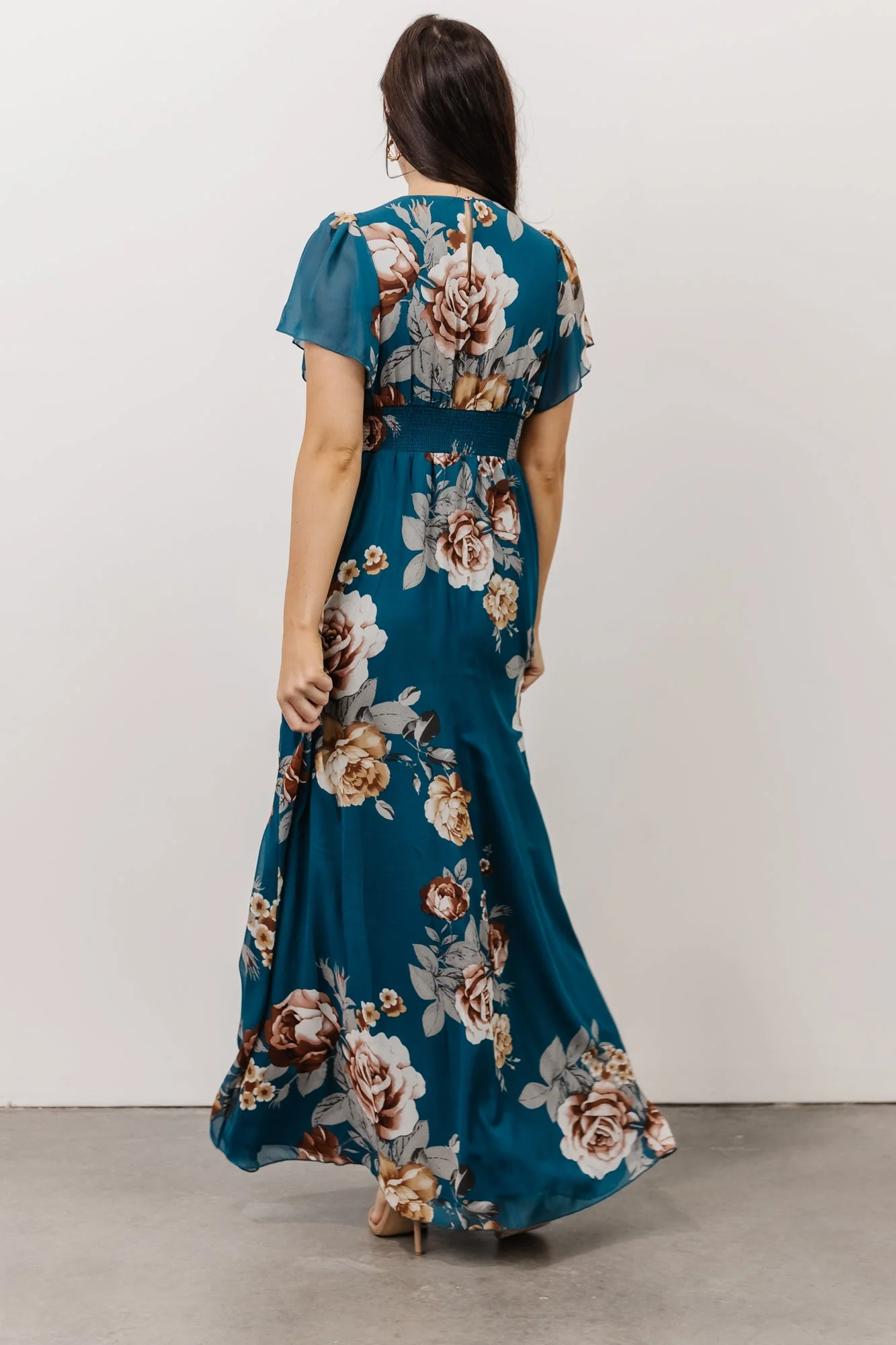 Alexandria Smocked Maxi Dress | Blue Floral