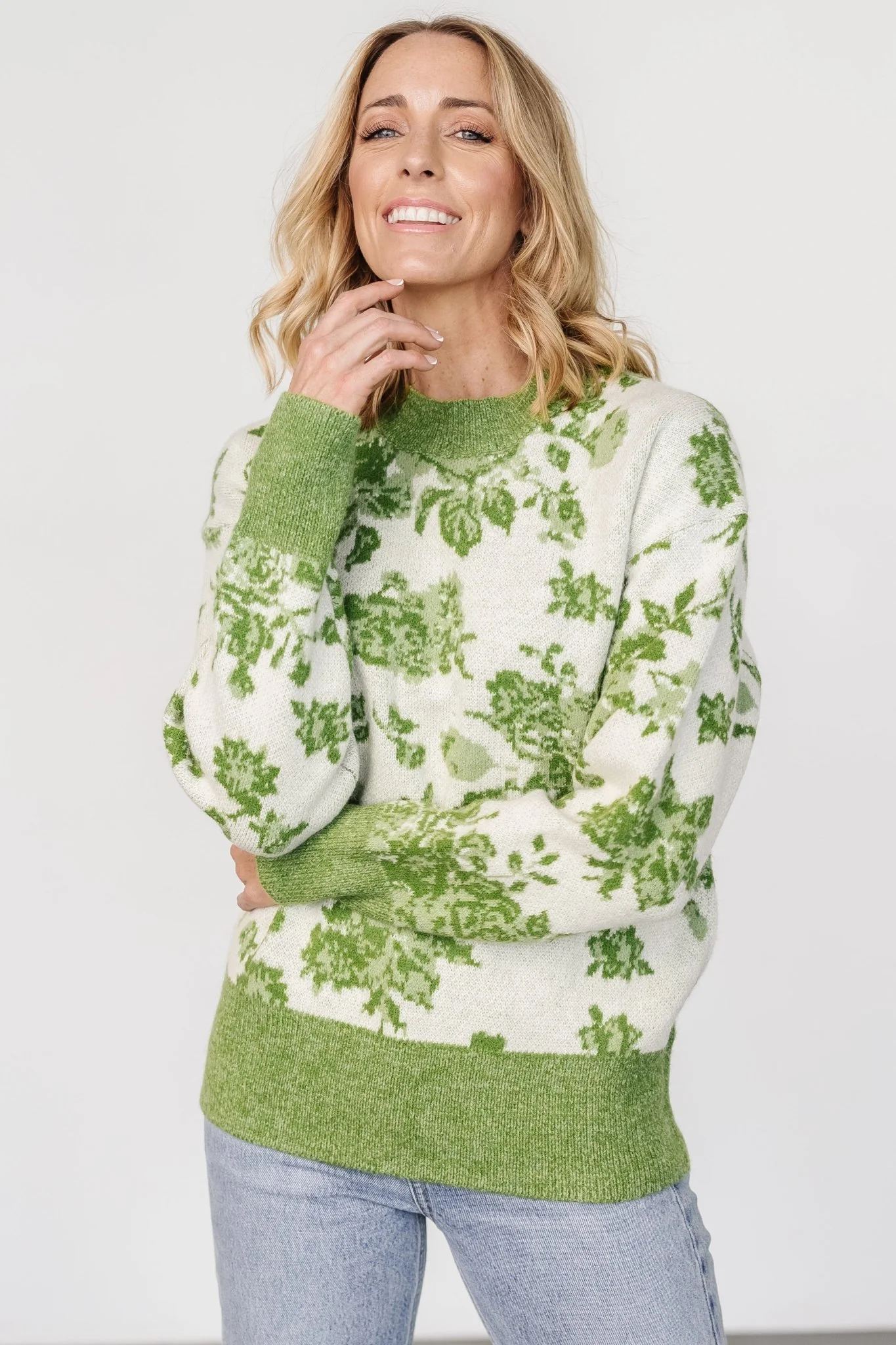 Legend Sweater | Light Green Print