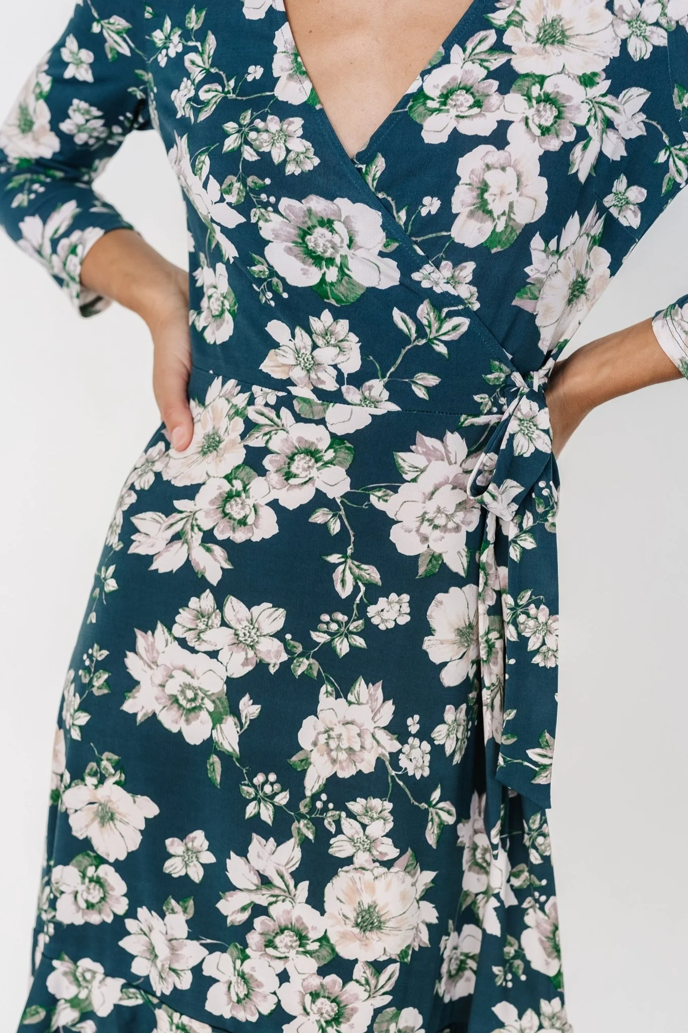 Declan Short Dress | Dark Green Floral