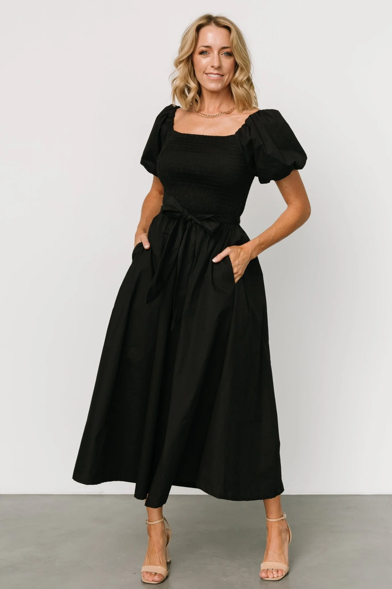 Bardot Midi Dress | Black