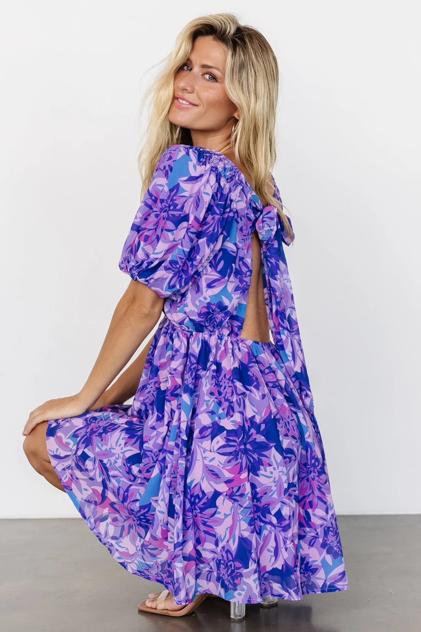 Luna Back Tie Mini Dress | Purple Multi