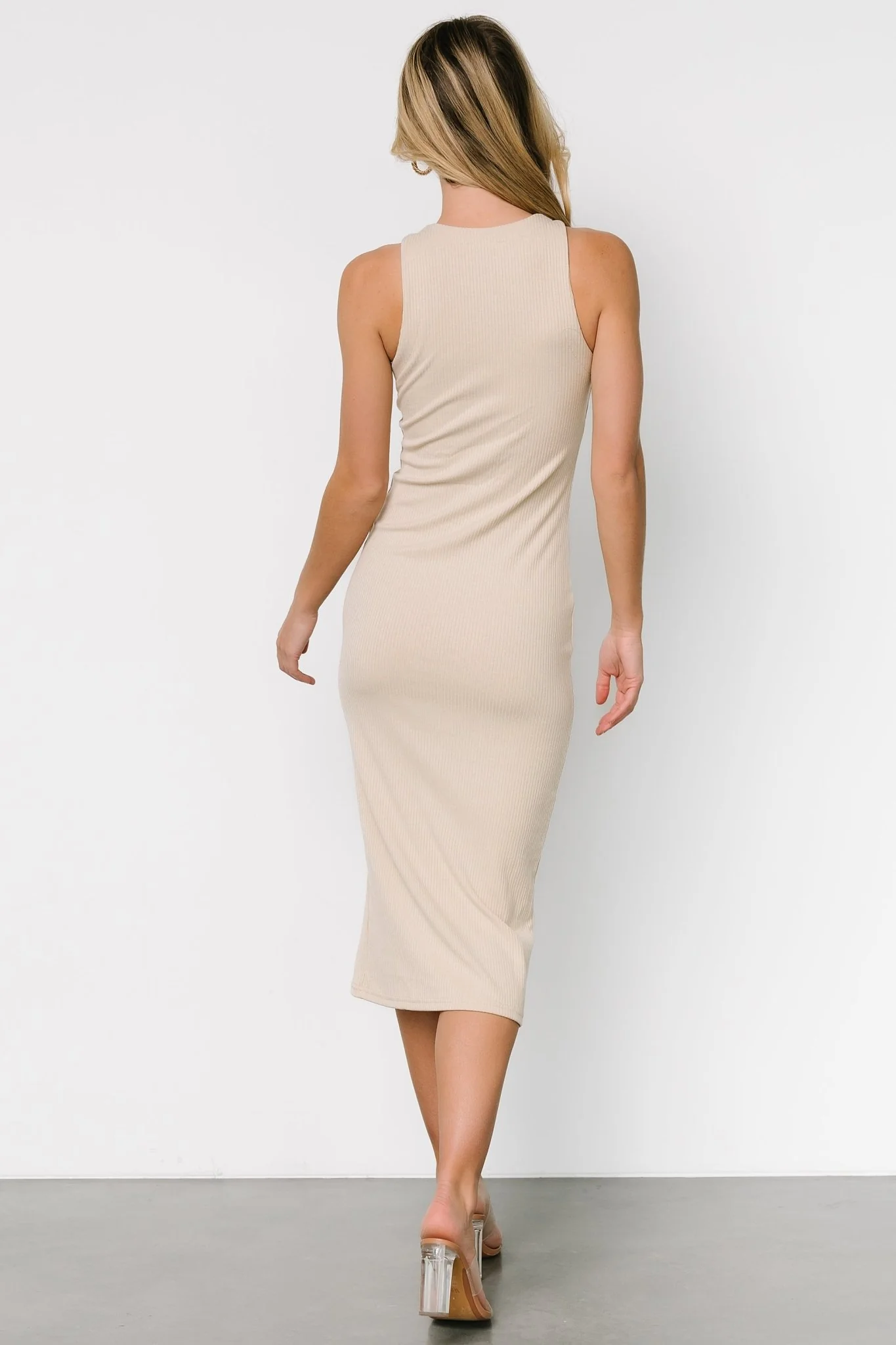 Ashley Ribbed Tank Dress | Natural