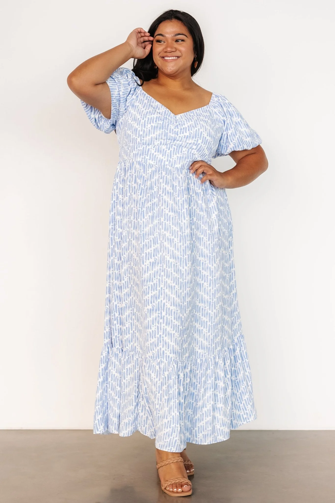 Durban Maxi Dress | Dusty Blue Print