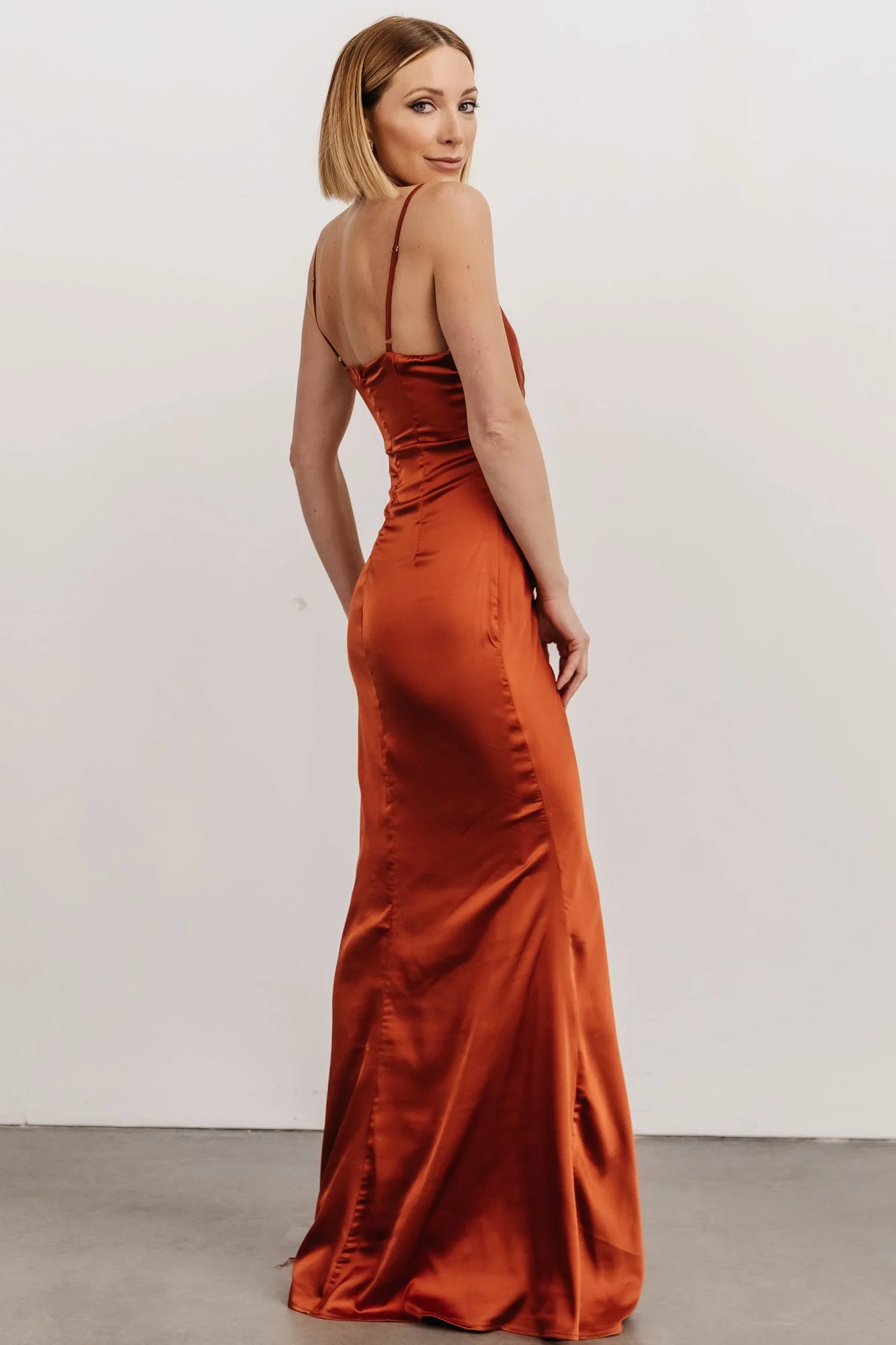 Monet Satin Gown | Rust