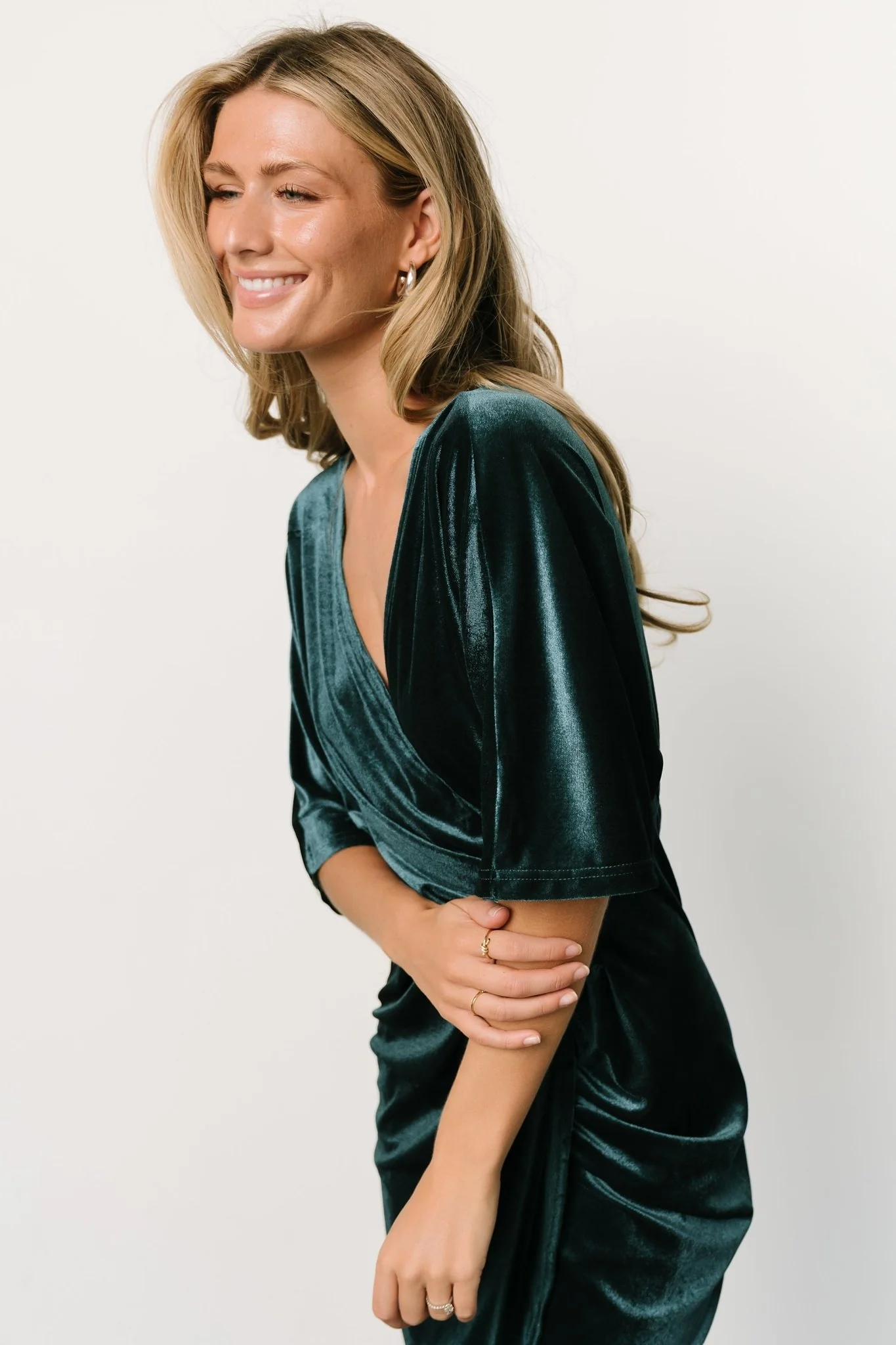 Brendyn Ruched Velvet Dress | Jade