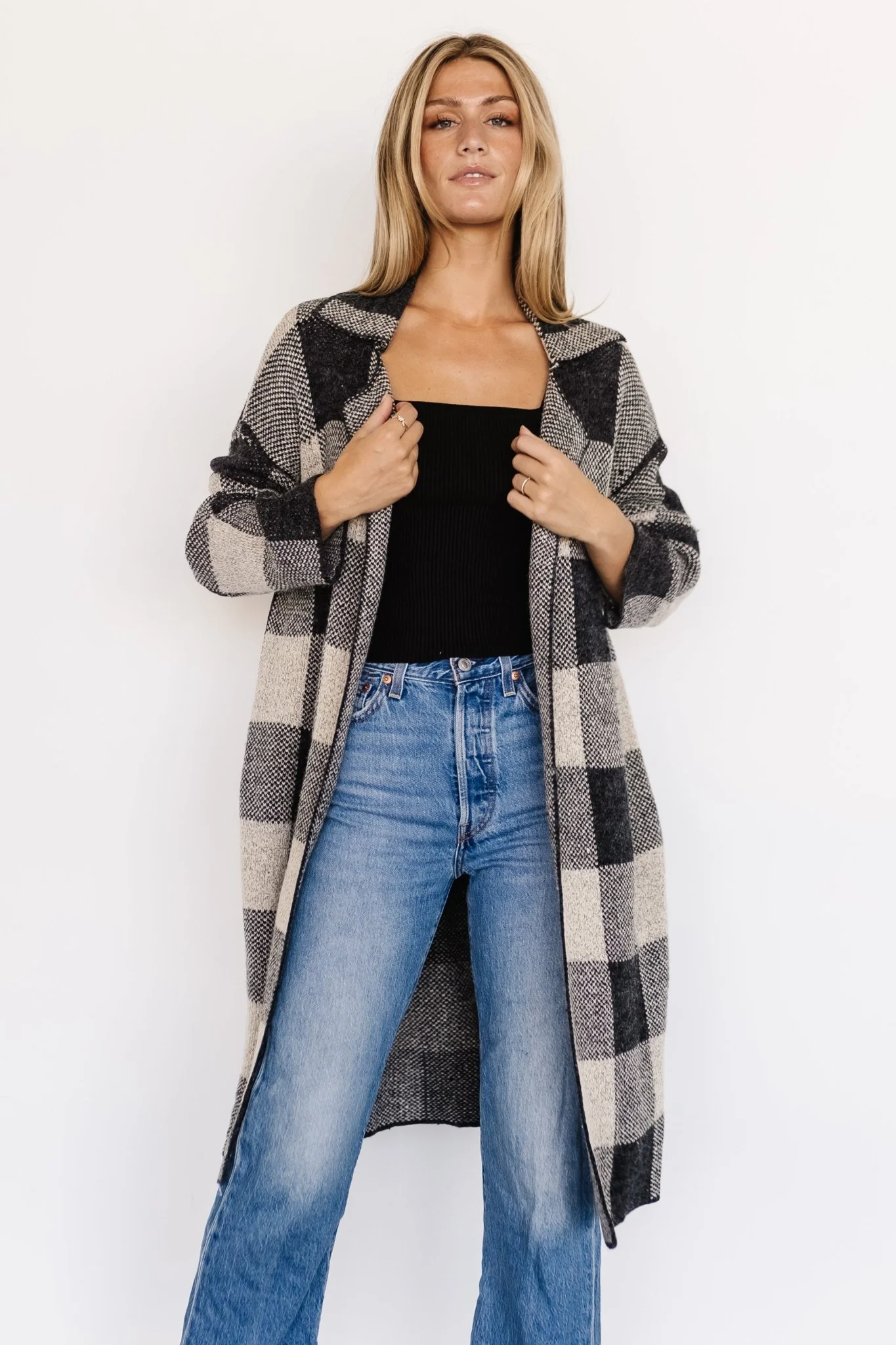 Toronto Cardigan | Black + Taupe