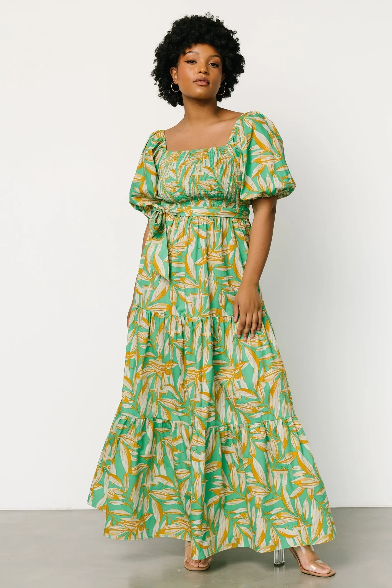 Forsythe Smocked Maxi Dress | Green Print