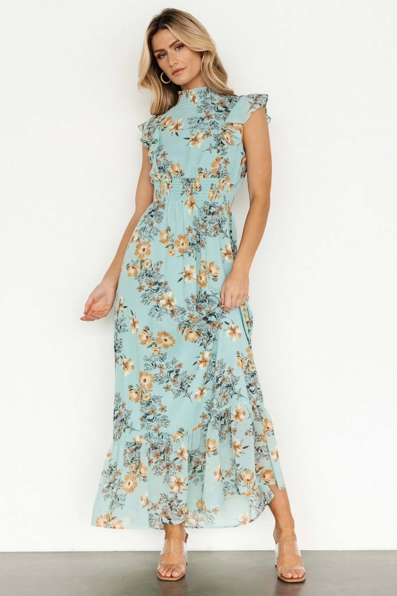 Kearny Ruffle Maxi Dress | Mint Floral