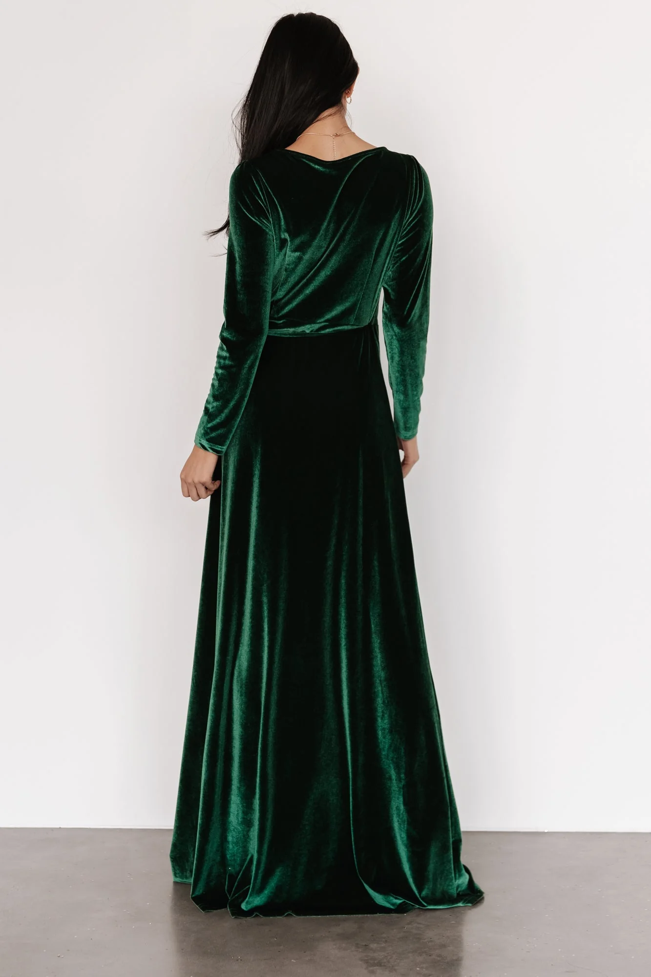 Esmerelda Velvet Wrap Maxi Dress | Forest