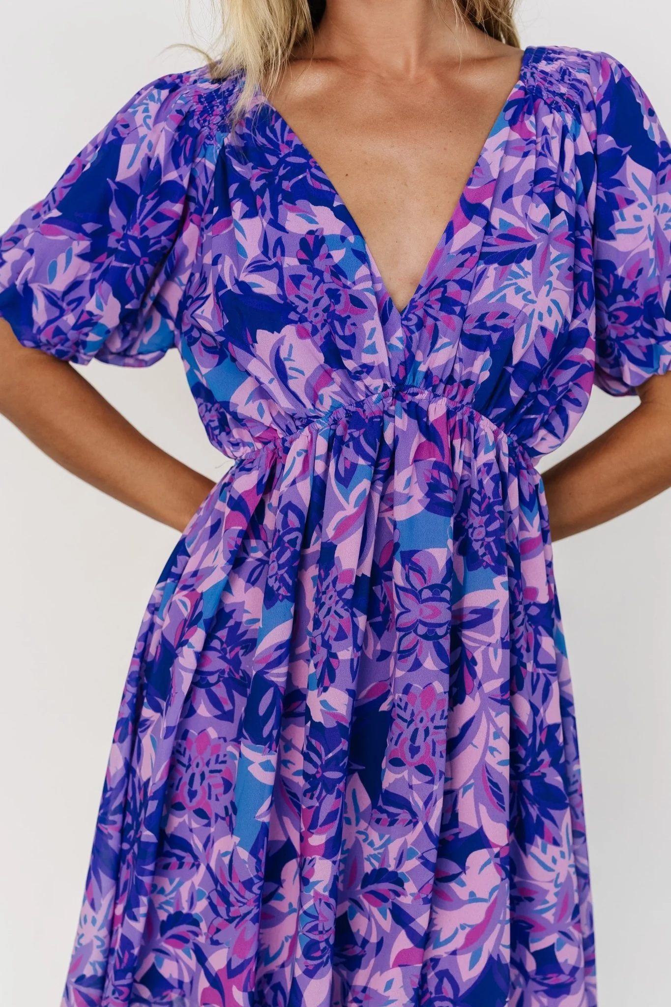 Luna Back Tie Mini Dress | Purple Multi