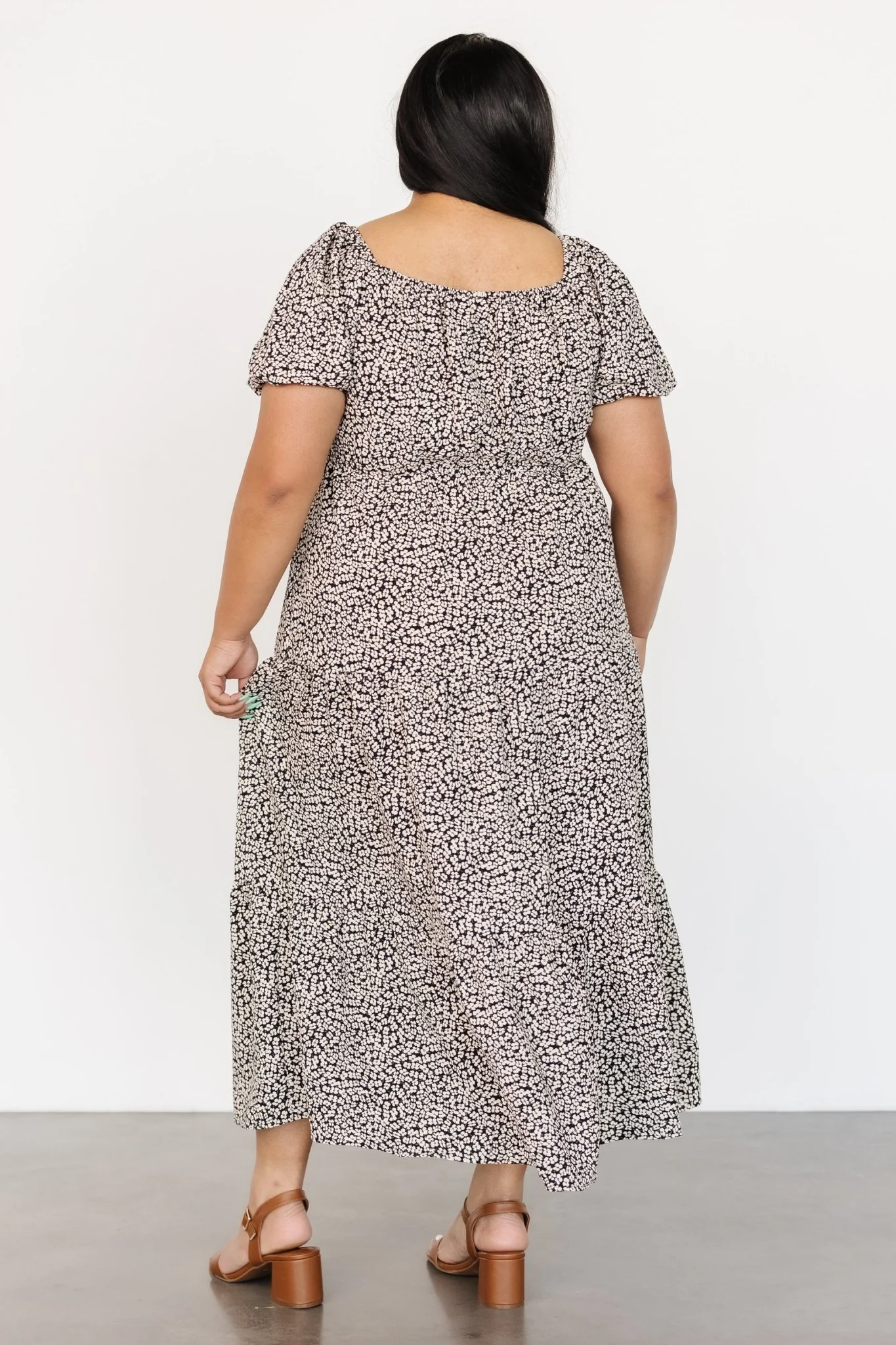 Gables Puff Sleeve Maxi Dress | Black Multi