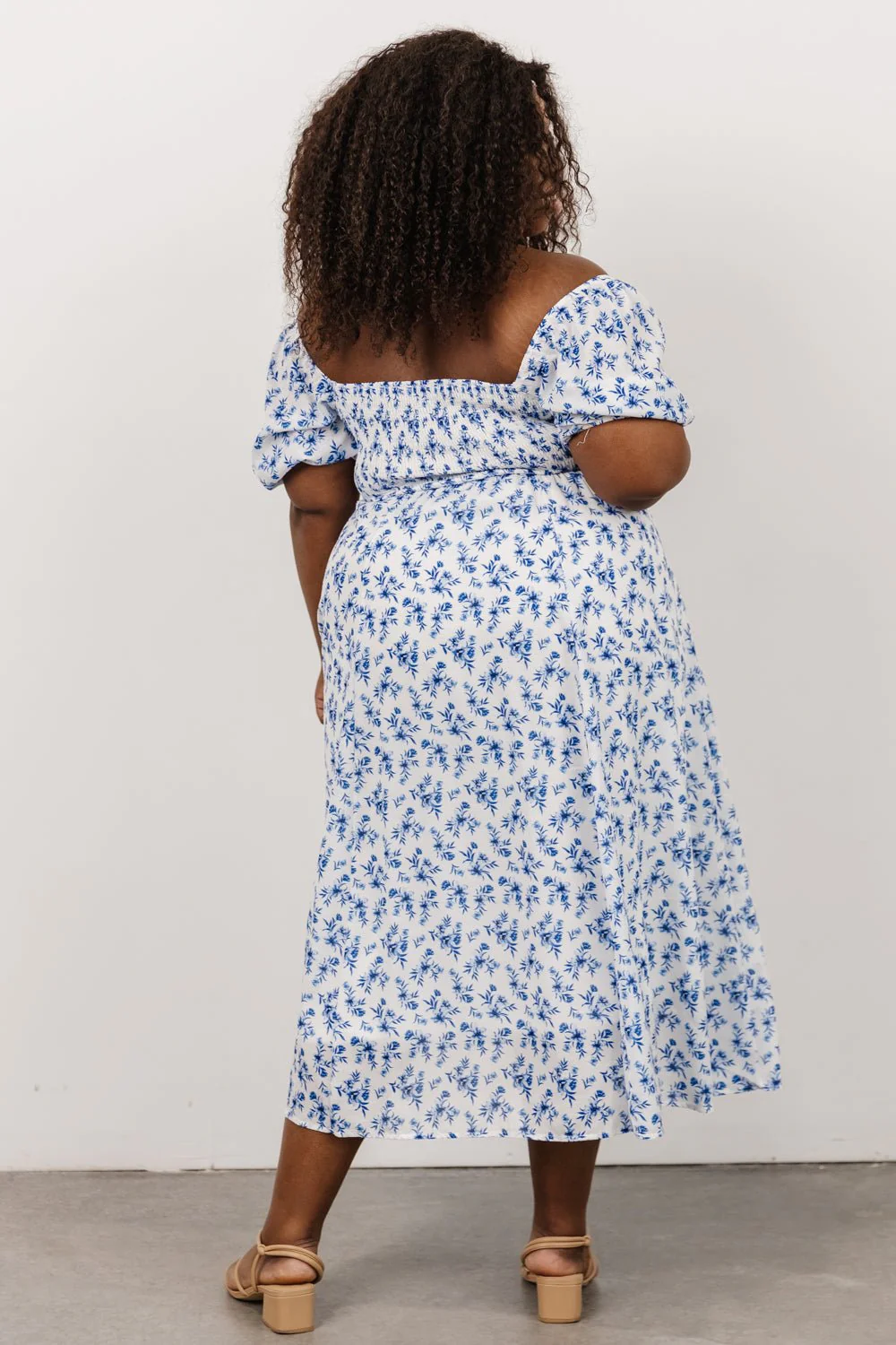 Gwen Smocked Midi Dress | Blue Floral