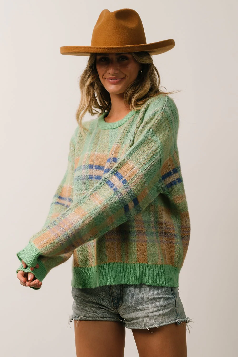 Brentridge Plaid Sweater | Green Multi