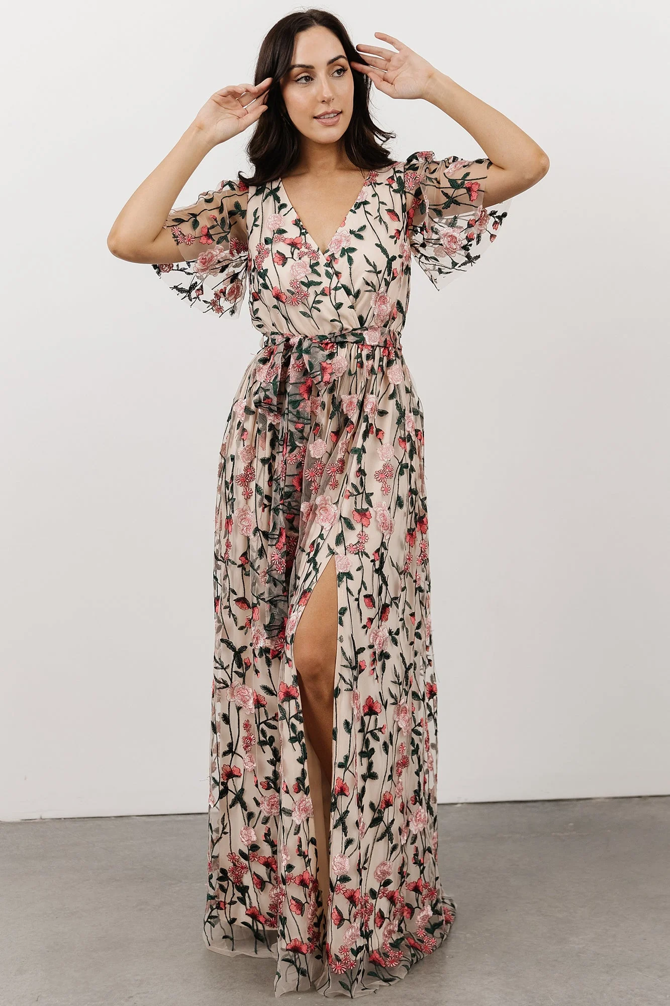 Marseille Embossed Maxi Dress | Rose Garden