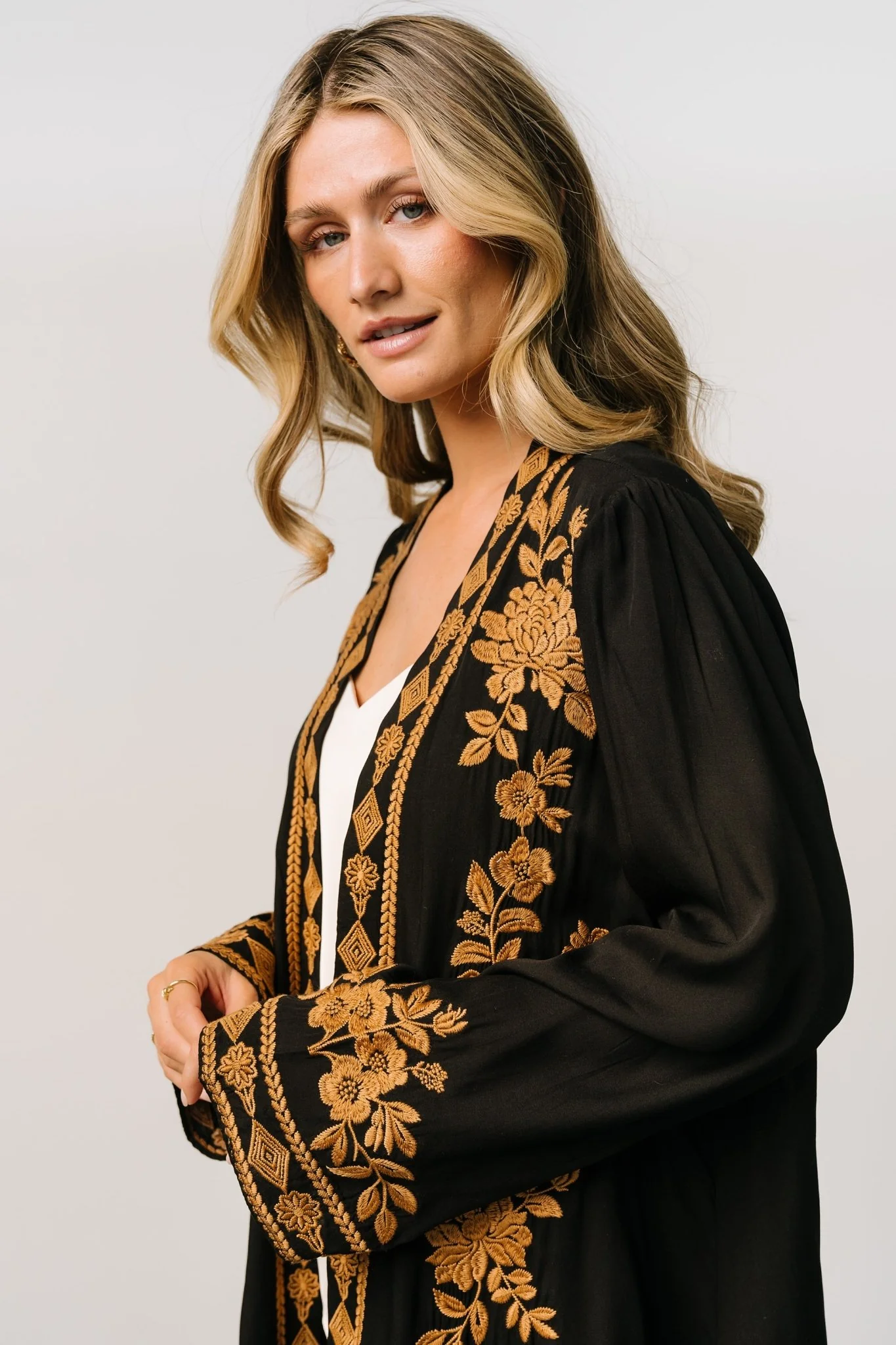 Rigby Kimono | Black + Camel