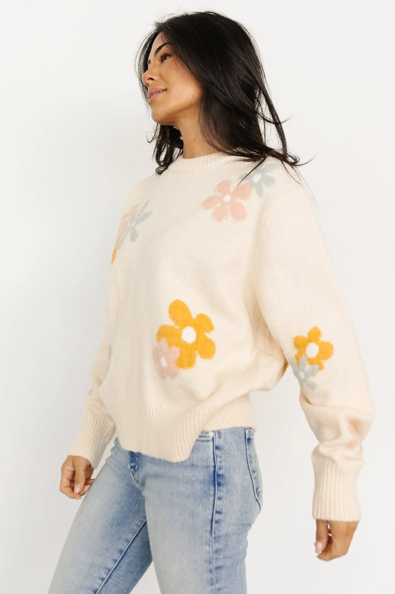 Roxy Sweater | Cream Flower