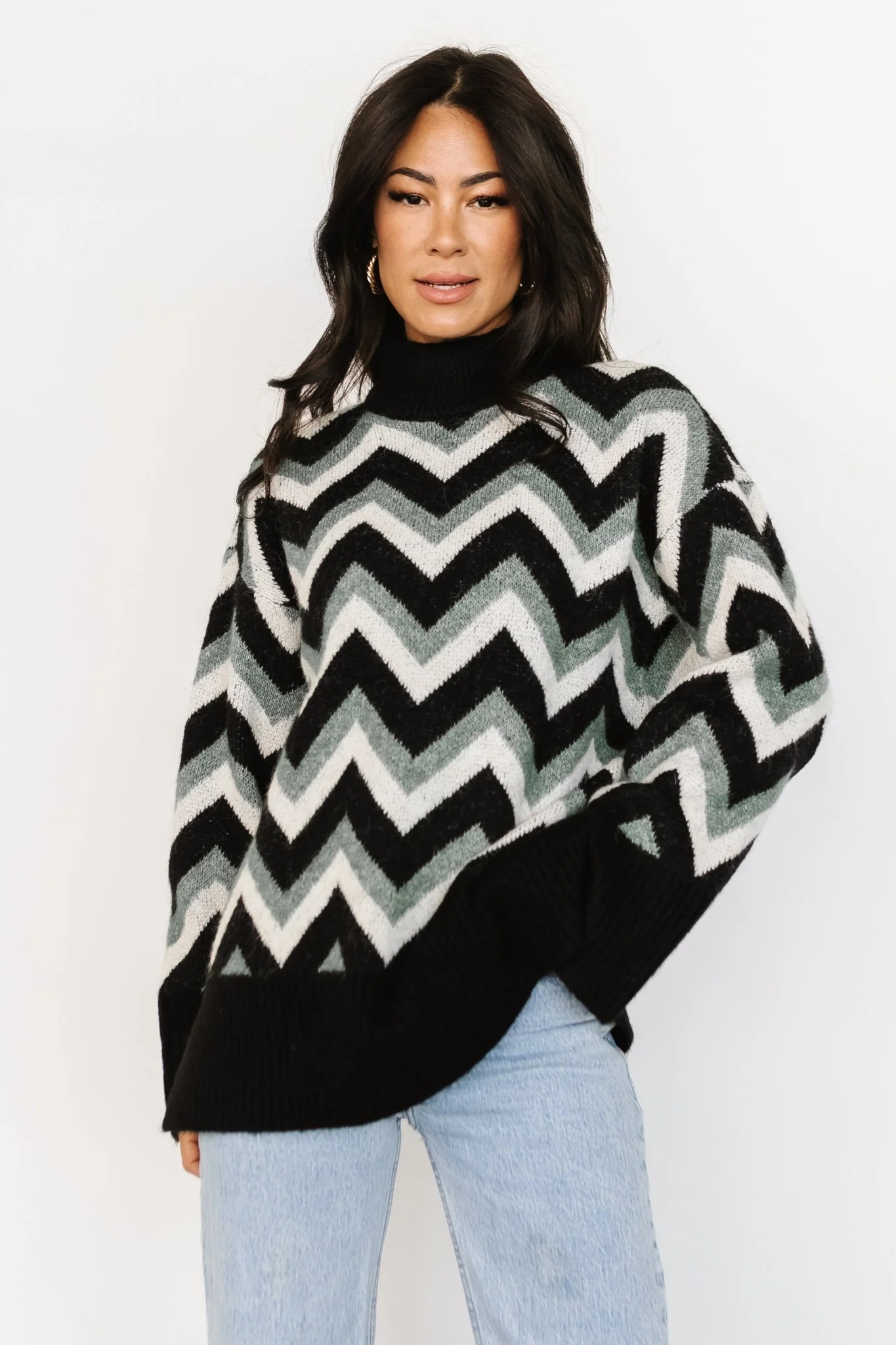 Ricks Sweater | Black + Green Multi