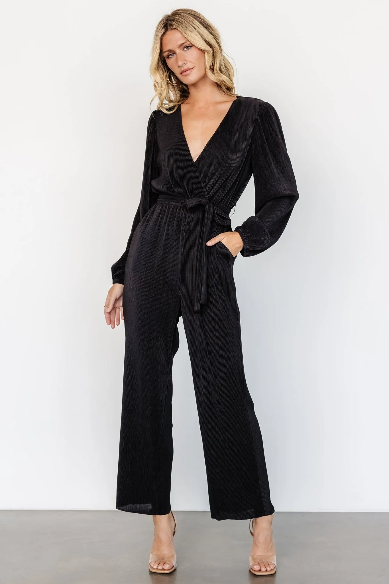 Croft Pleated Jumpsuit | Black