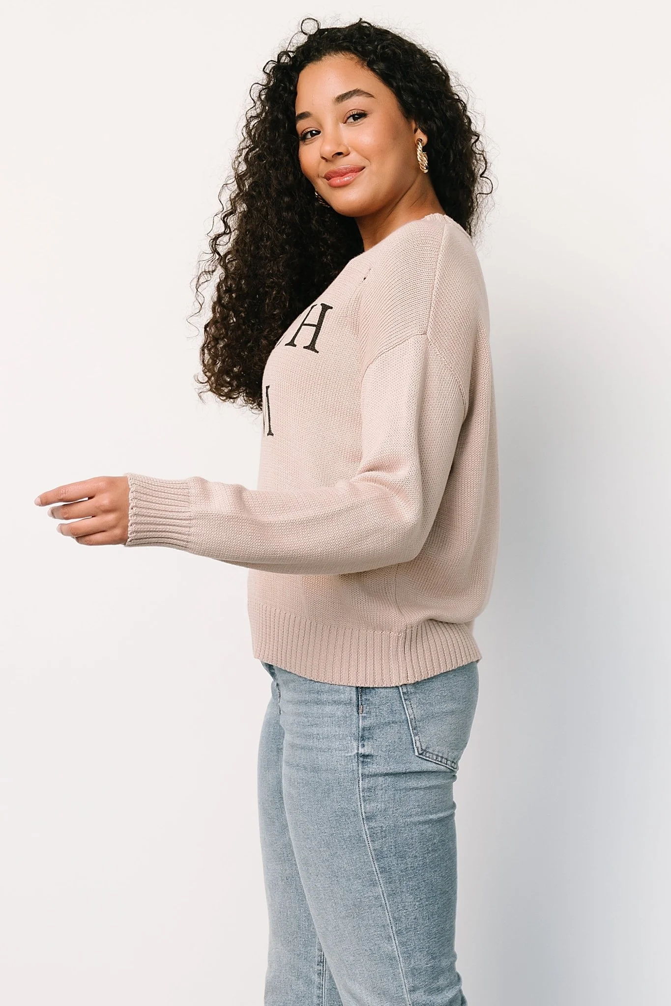 Beach Bum Knit Sweater Top | Sand