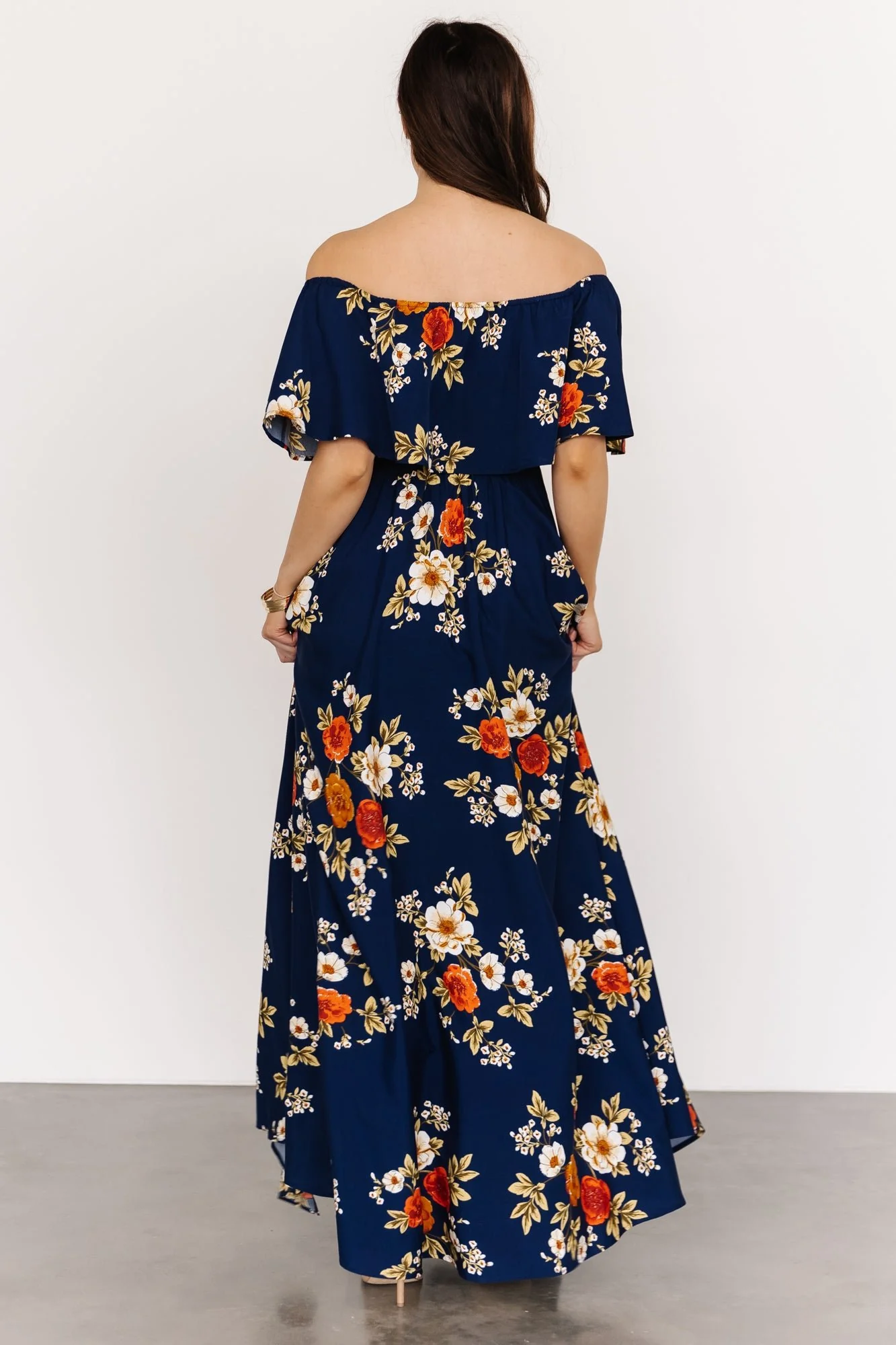 Marley Off Shoulder Maxi Dress | Navy Floral