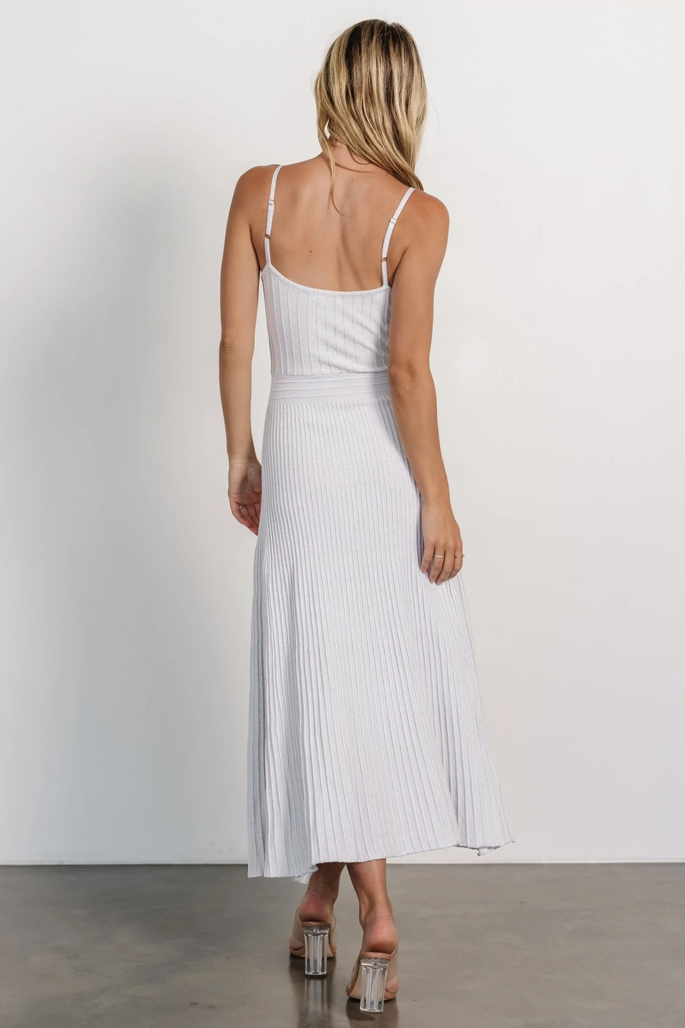 Adair Knit Dress | Silver Shimmer