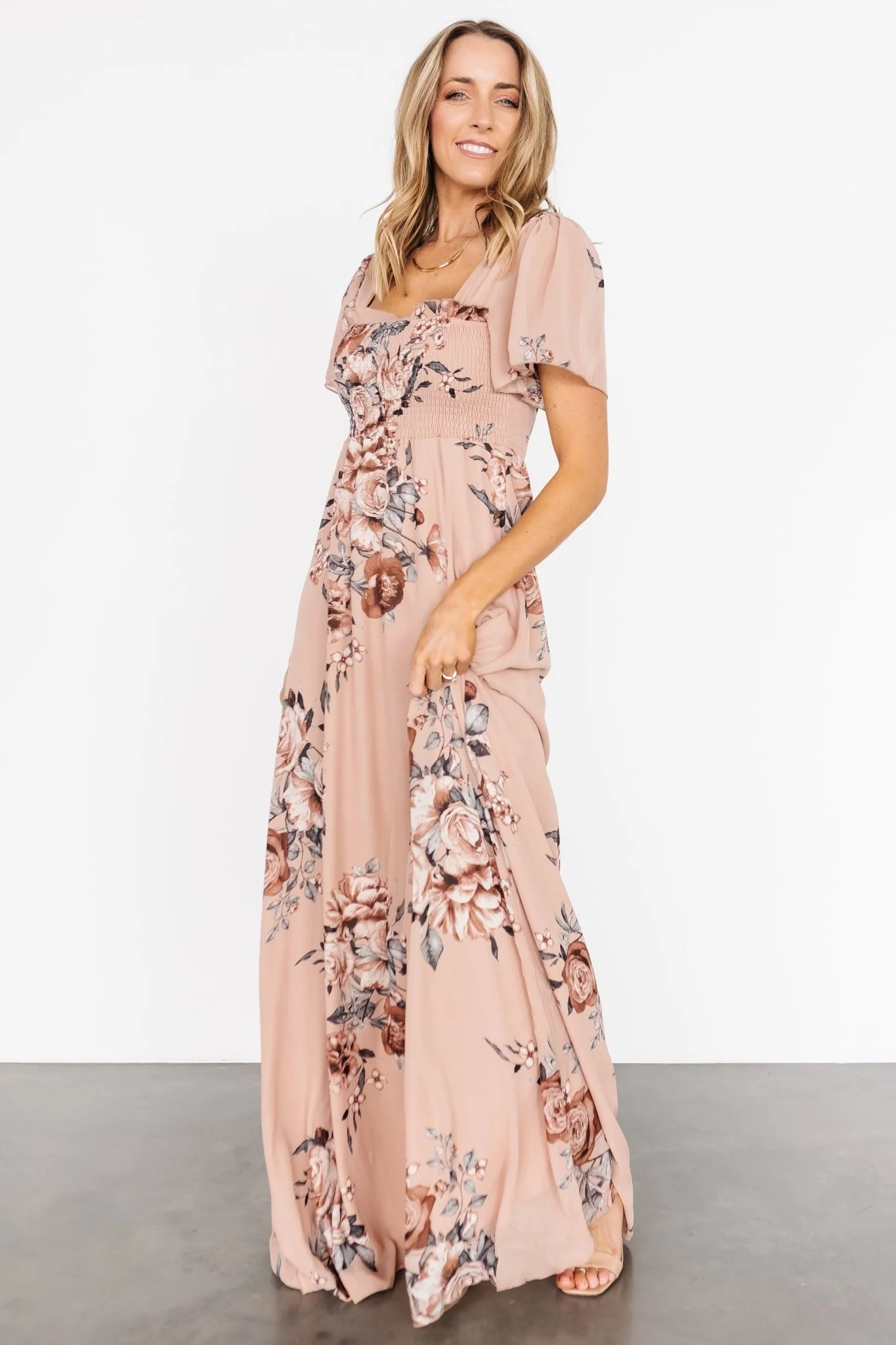 Fleur Maxi Dress | Nude Floral