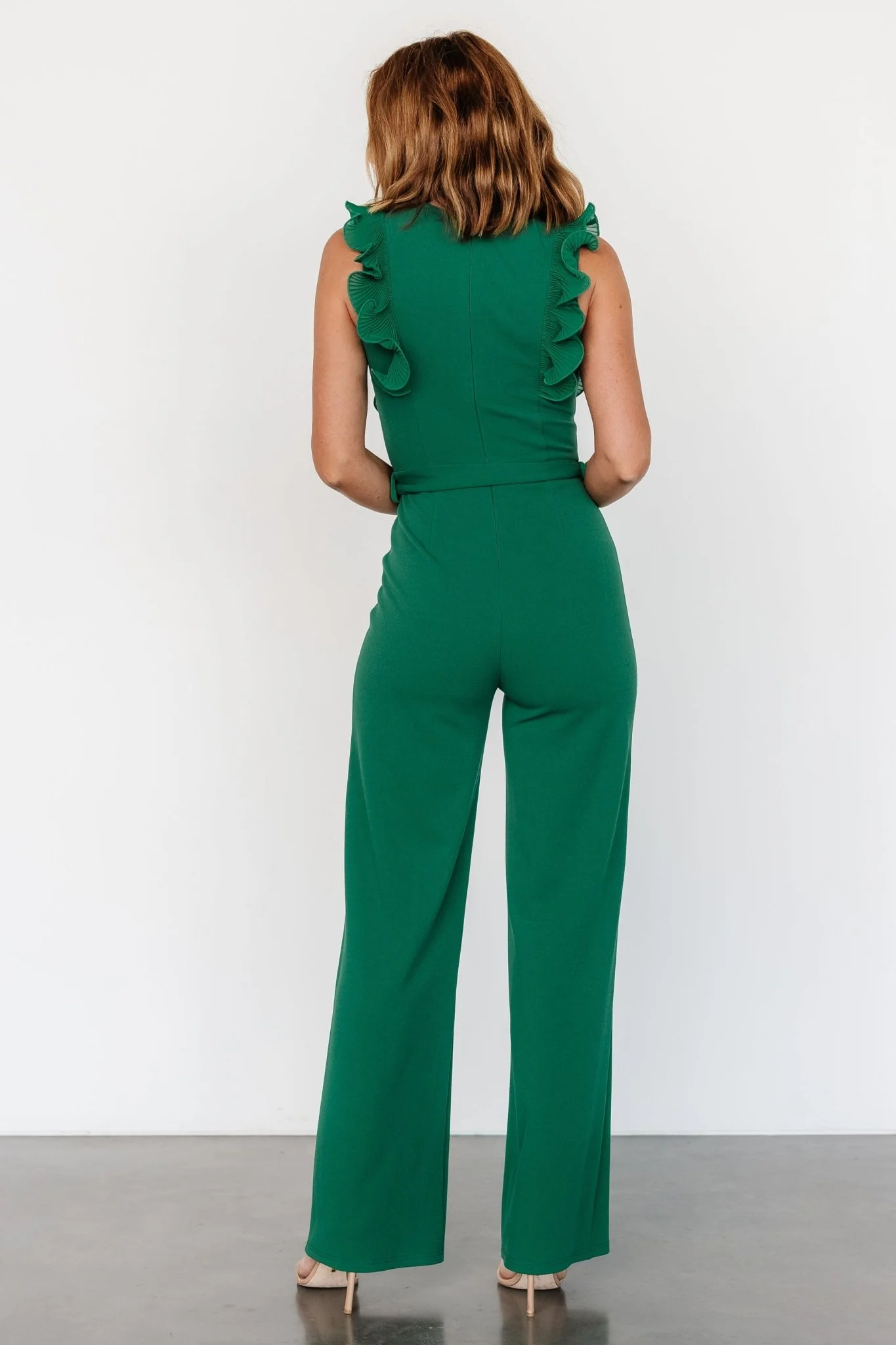 Tyra Ruffle Tank Jumpsuit | Green