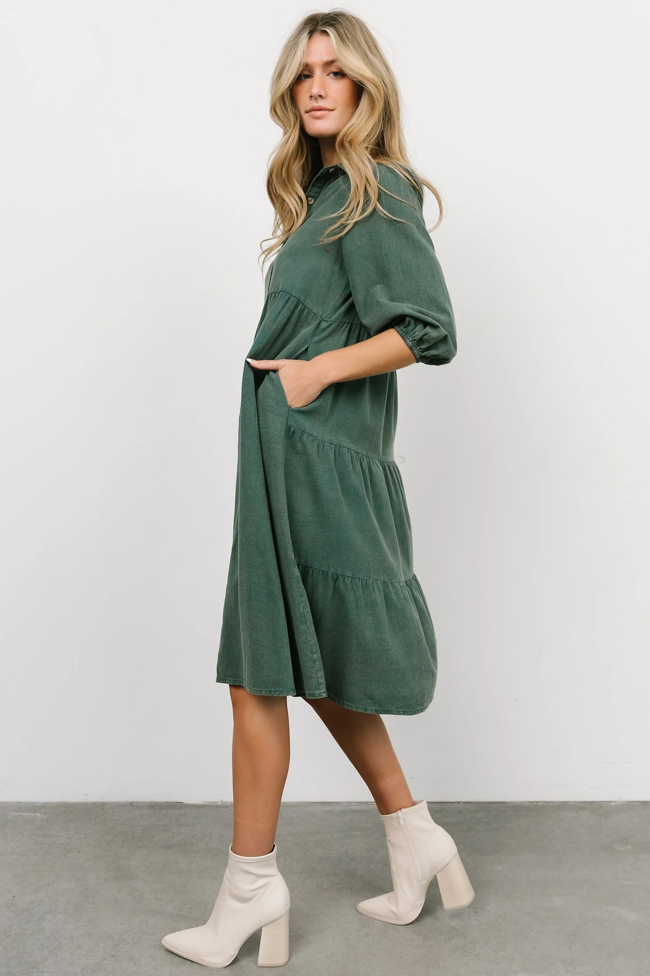 Sari Babydoll Dress | Green