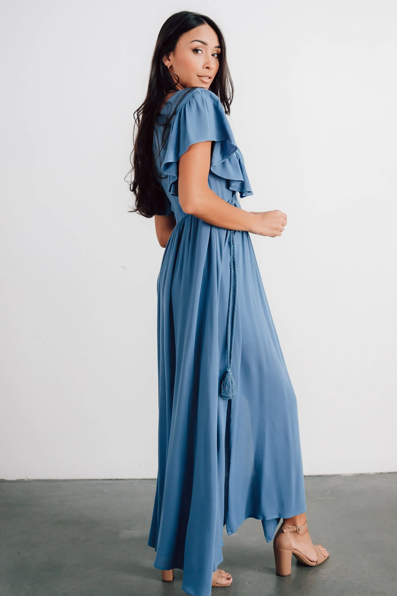 Jennifer Deep V Maxi Dress | Blue
