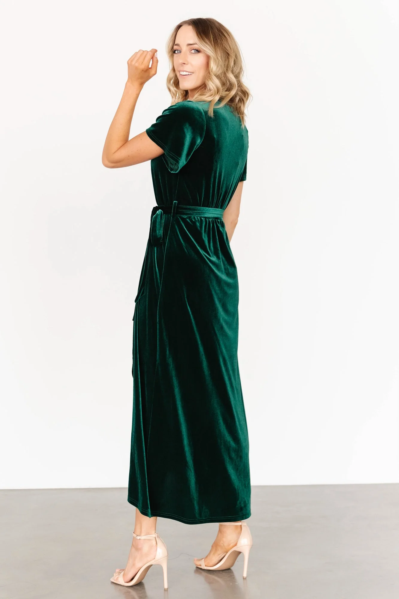 Nadine Velvet Midi Dress | Green
