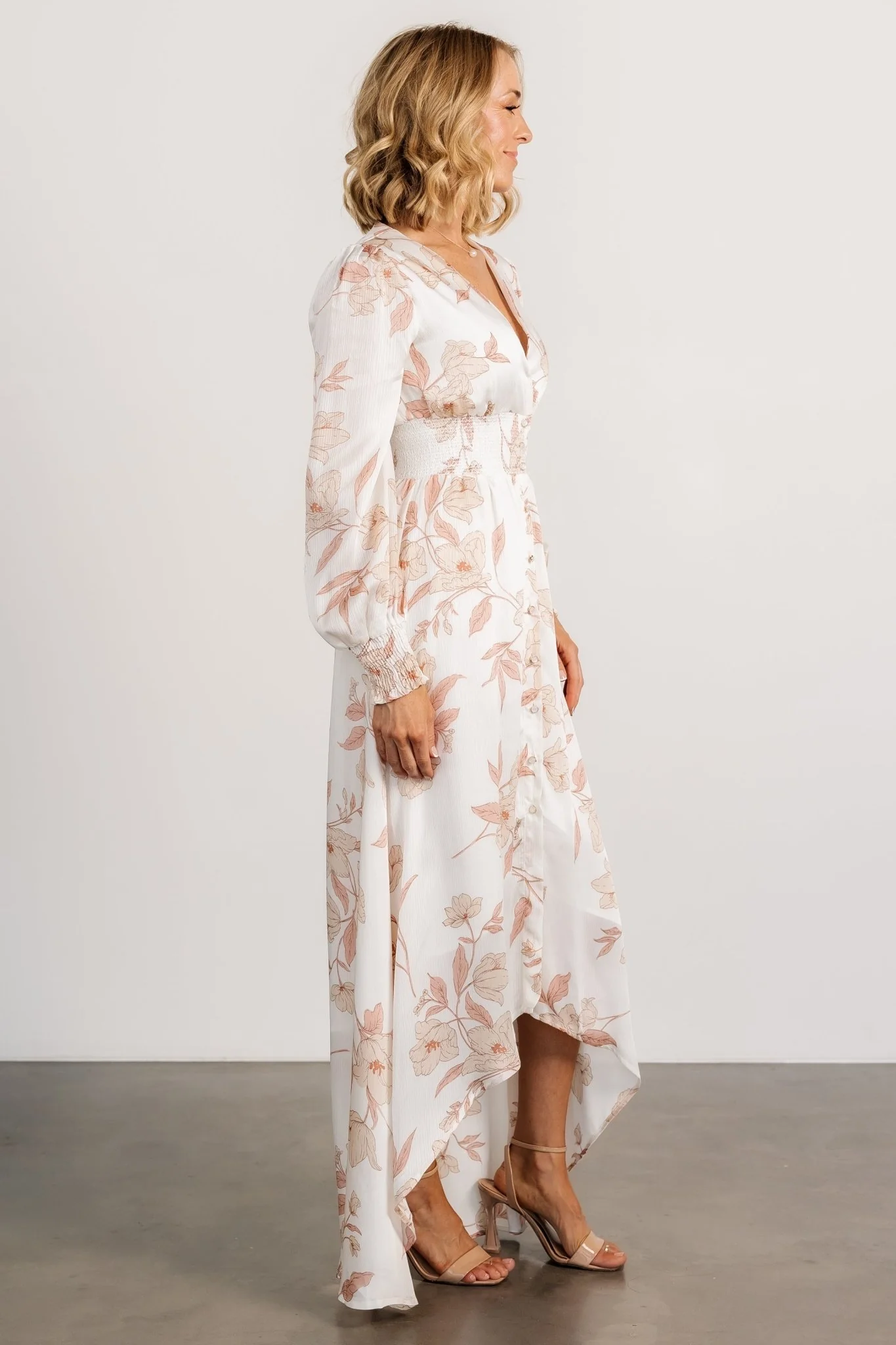 Mayfair High Low Maxi Dress | White Floral