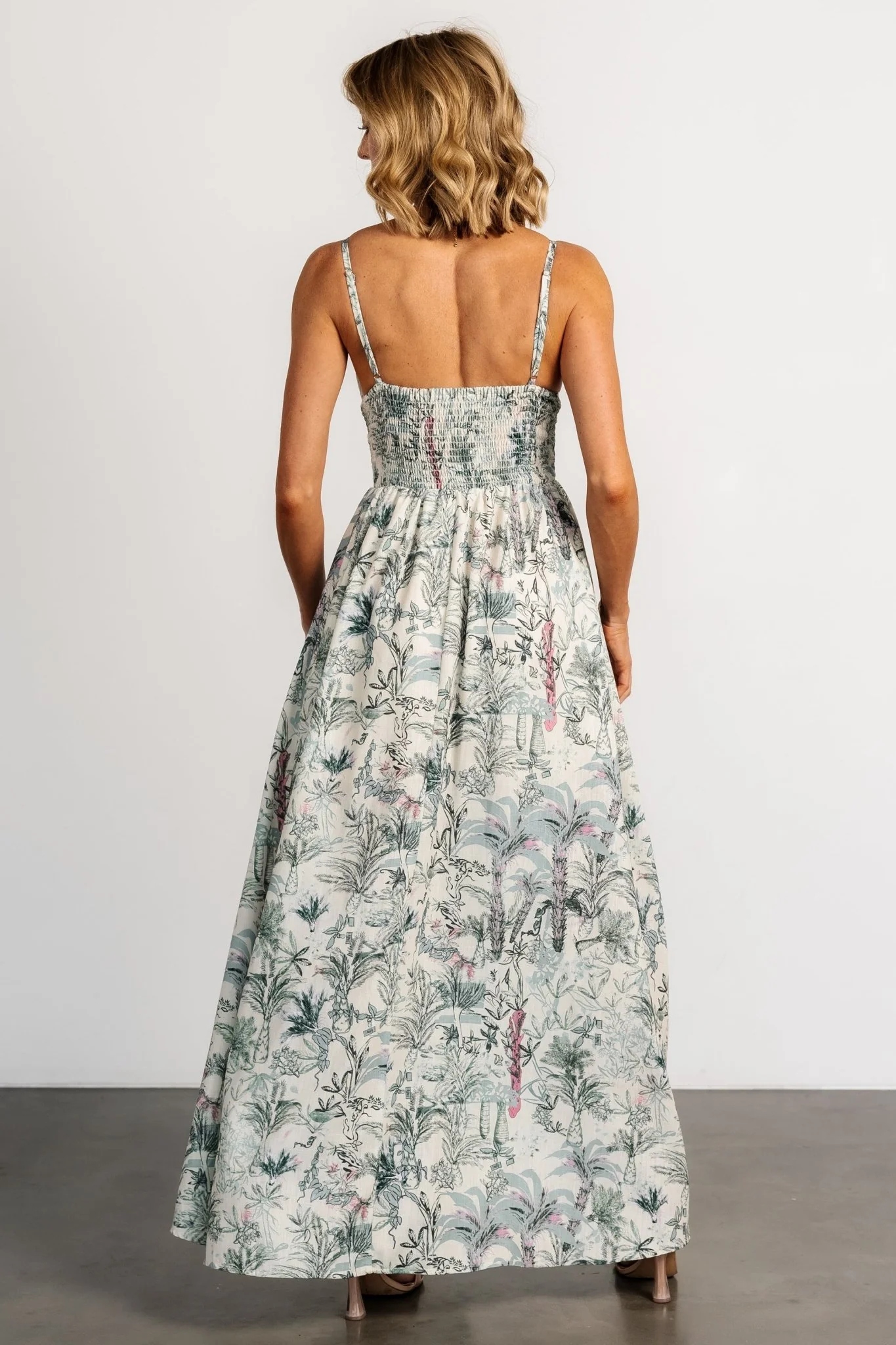 Naia Maxi Dress | Natural + Sage Print