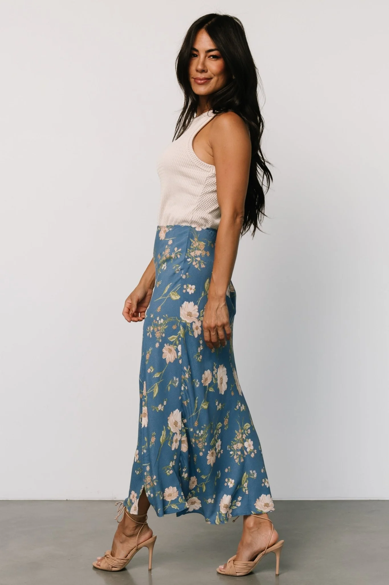 Fairchild Skirt | Dusty Blue Floral