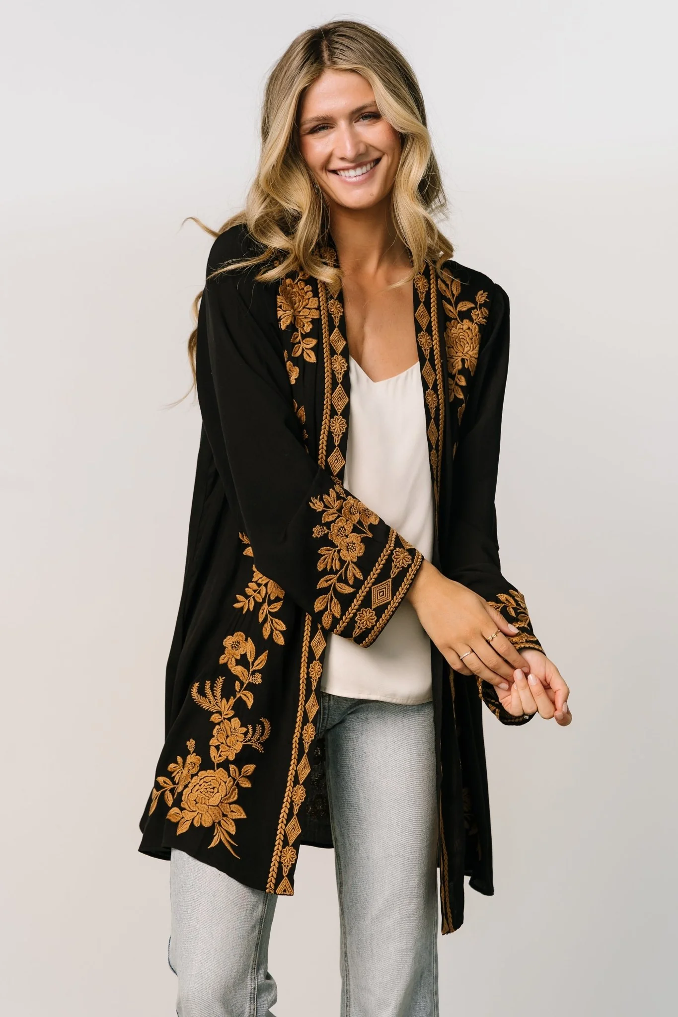 Rigby Kimono | Black + Camel