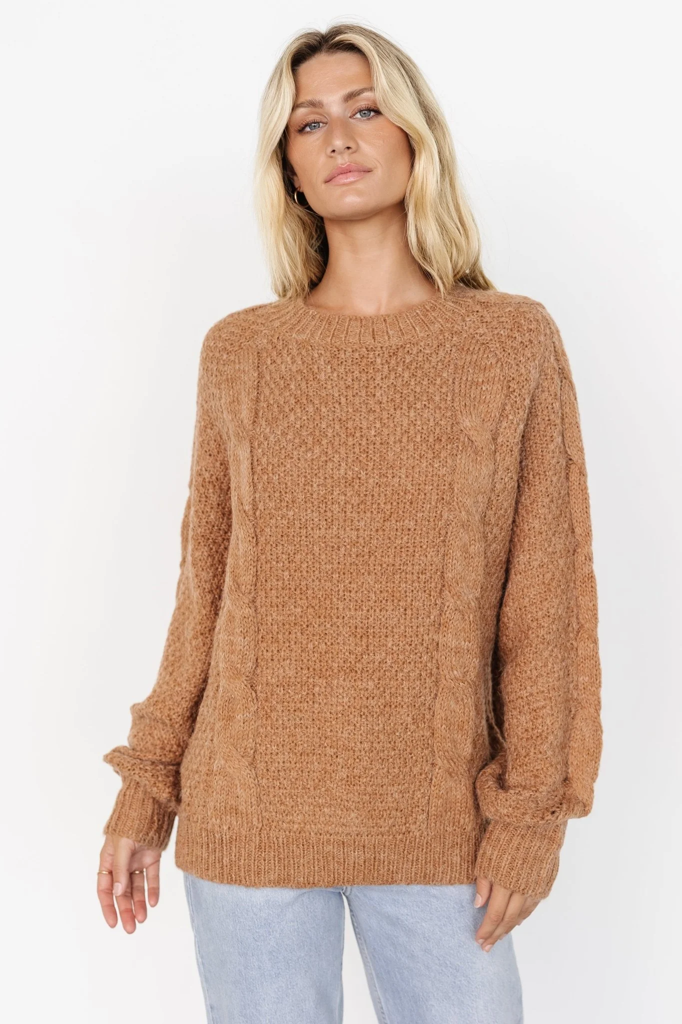 Lukas Cable Knit Sweater | Camel
