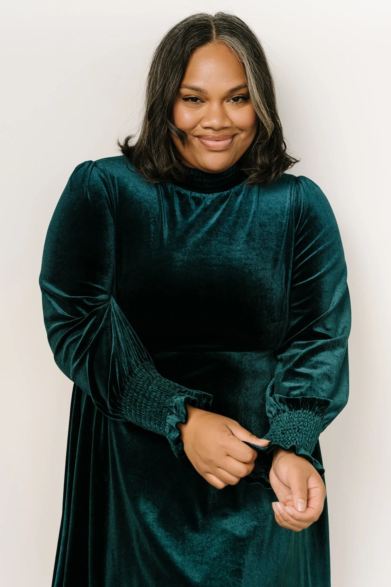 Tina Velvet Short Dress | Emerald