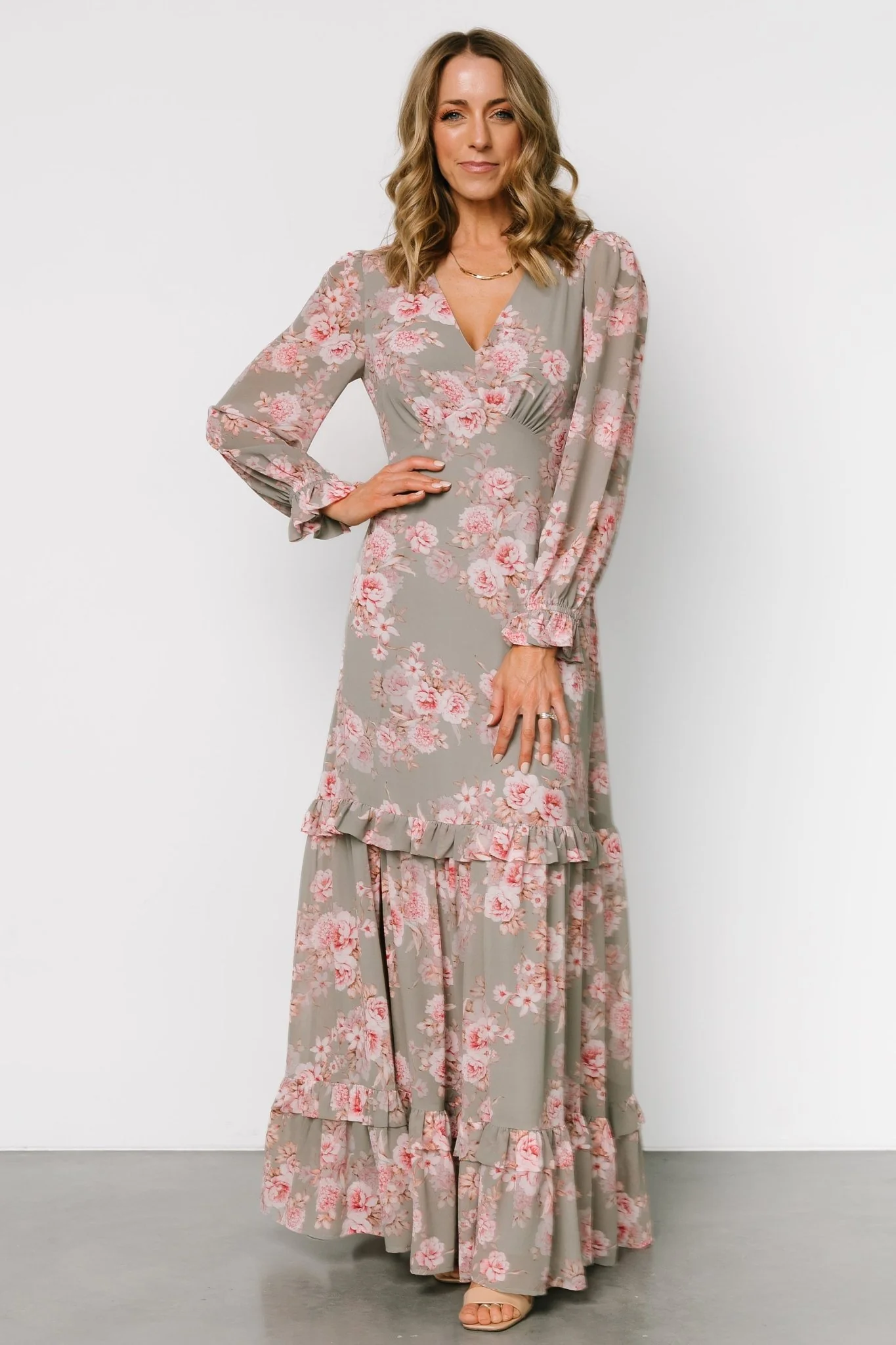 Liliana Maxi Dress | Dusty Sage + Rose