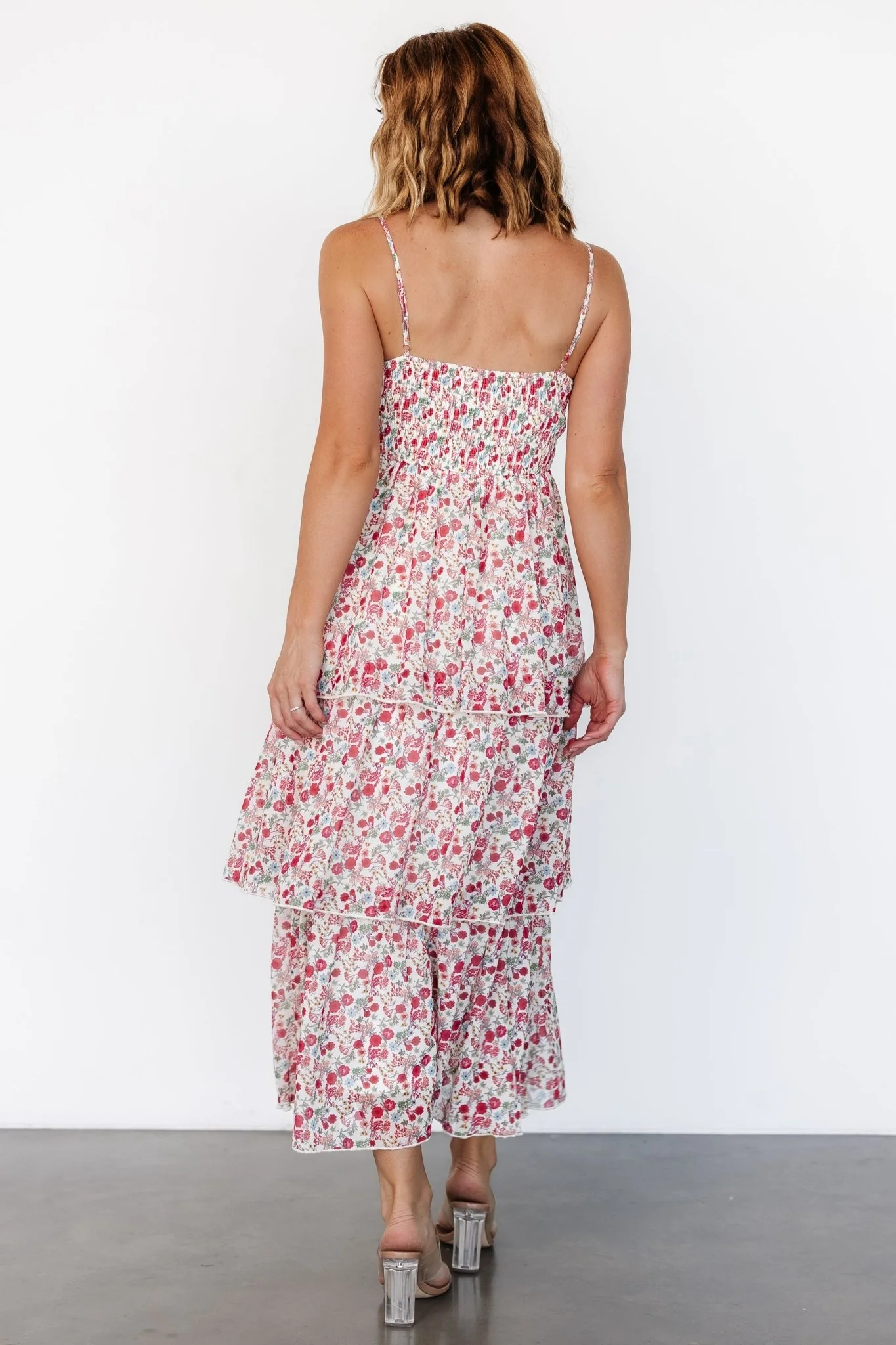 Caprice Tiered Dress | Cream Multi Floral