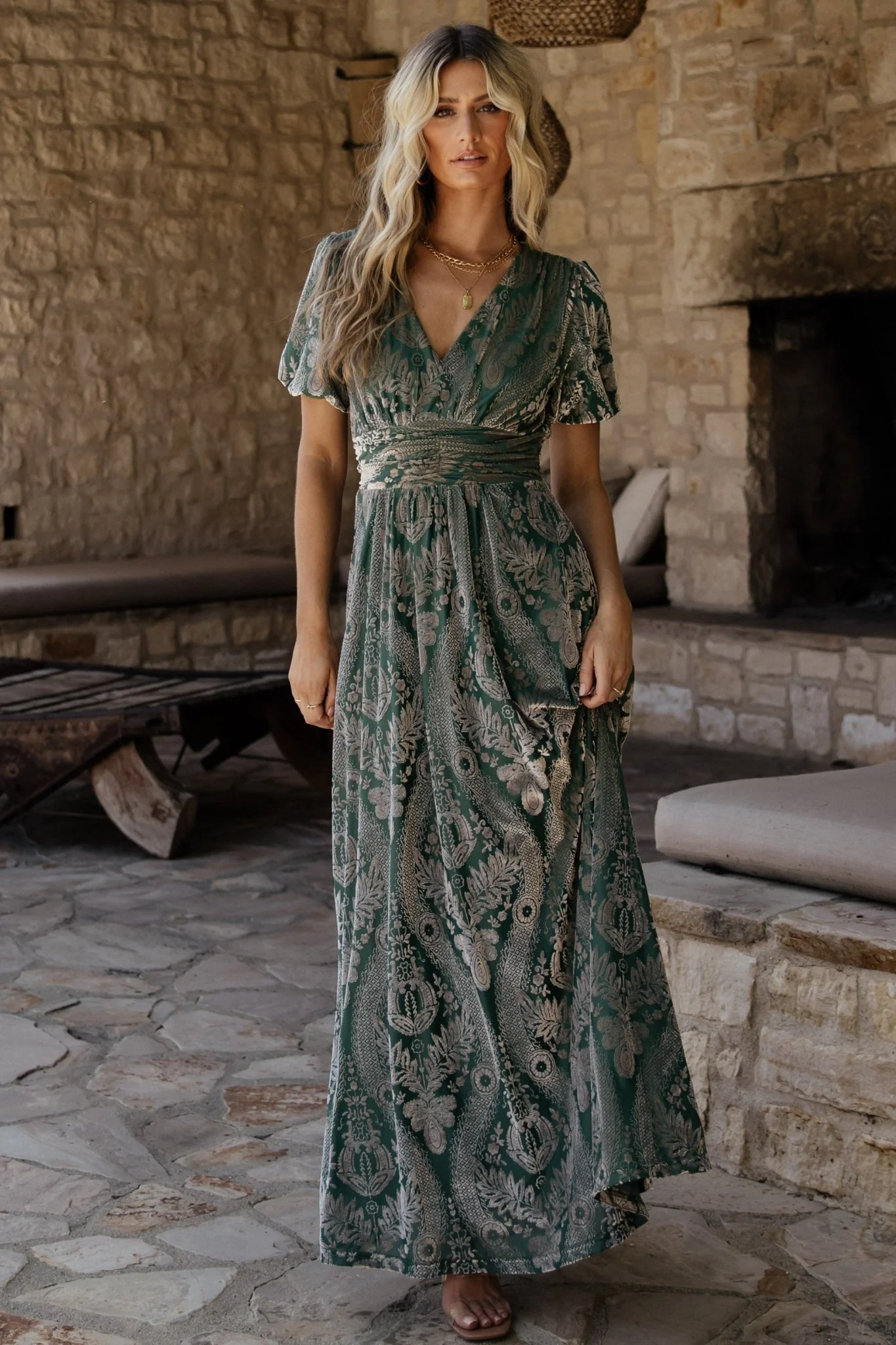 Leslie Velvet Maxi Dress | Sage + Silver