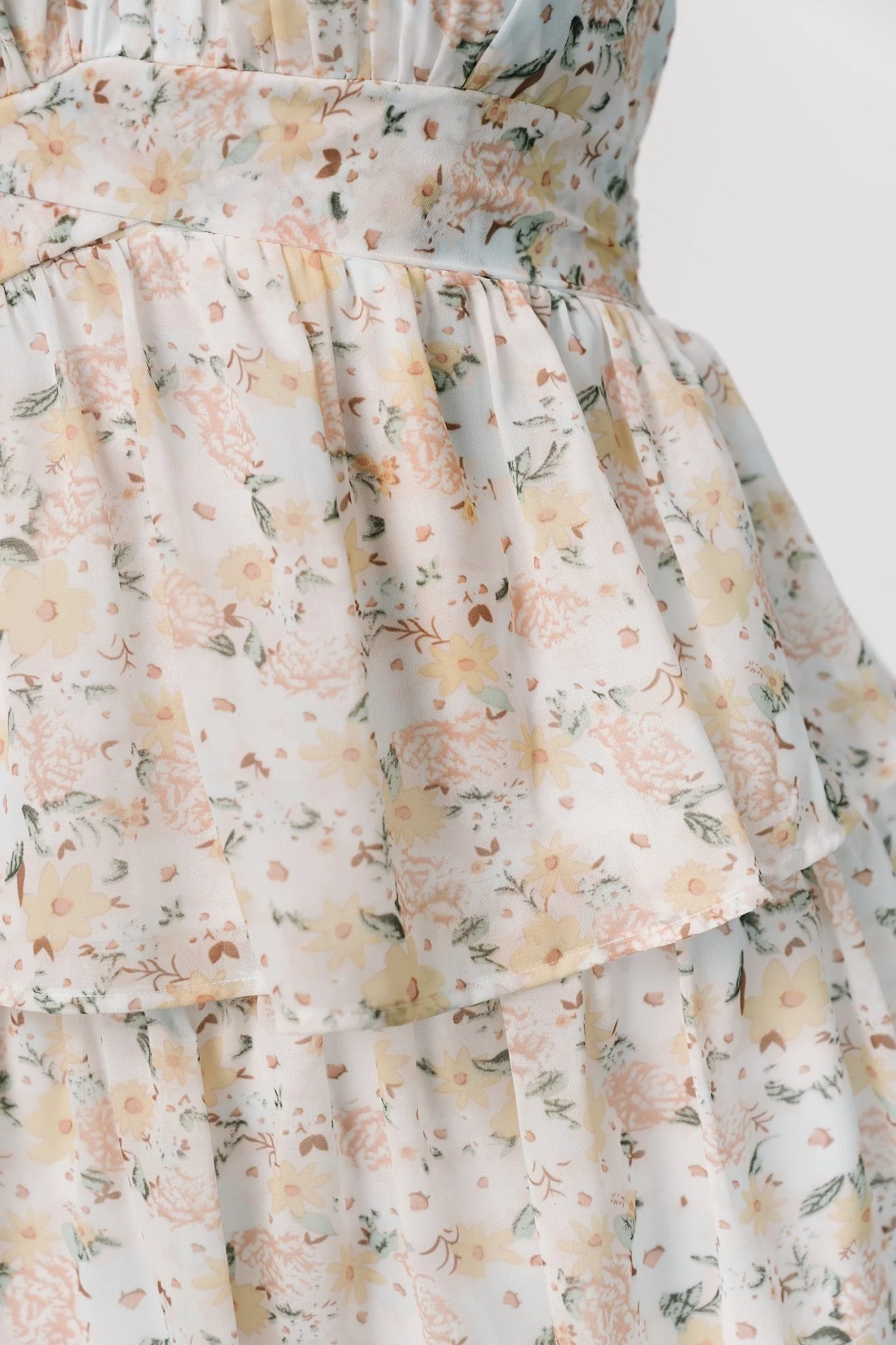 Marigold Tiered Maxi Dress | Yellow Floral